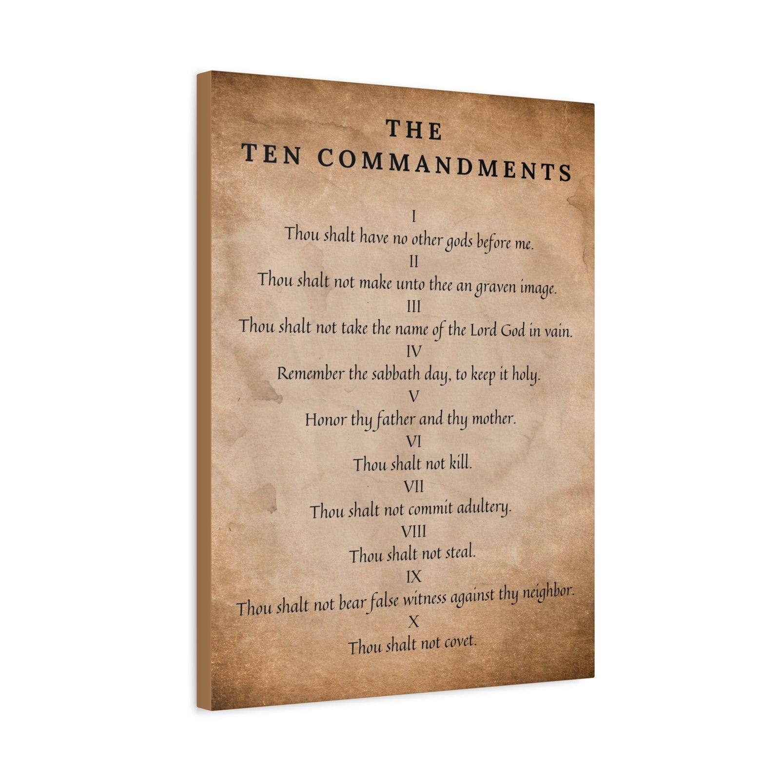 Scripture Canvas 10 Commandments Christian Wall Art Bible Verse Print Ready to Hang-Express Your Love Gifts