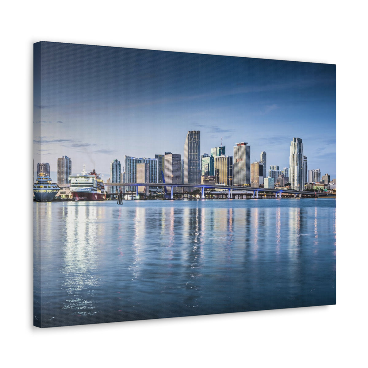 Miami Daytime Skyline Canvas Artwork High-Quality Breathtaking Stunning Cityscape for Home Decor Ready to Hang-Express Your Love Gifts
