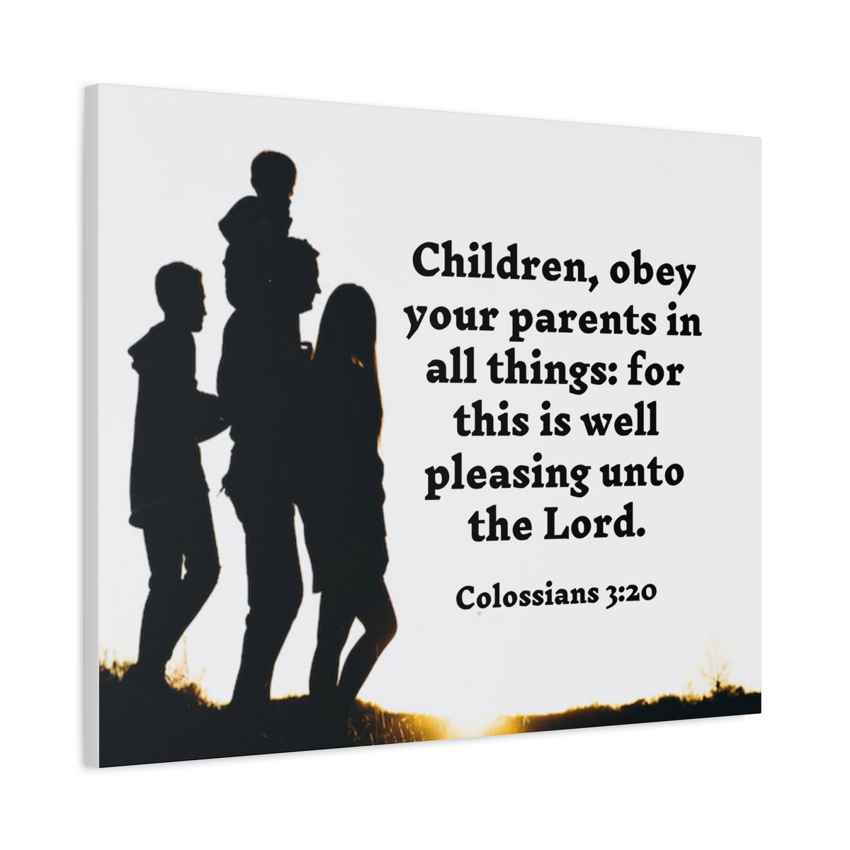 Scripture Walls Obey Your Parents Colossians 3:20 Bible Verse Canvas Christian Wall Art Ready to Hang-Express Your Love Gifts