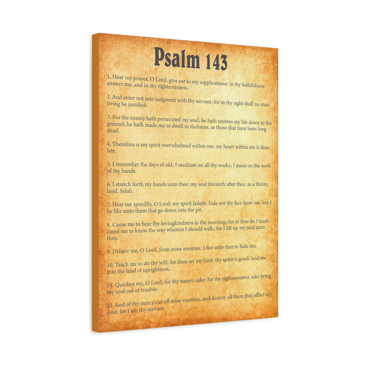 Scripture Walls Psalm 143 Gold Bible Chapter Canvas Christian Wall Art Ready to Hang-Express Your Love Gifts