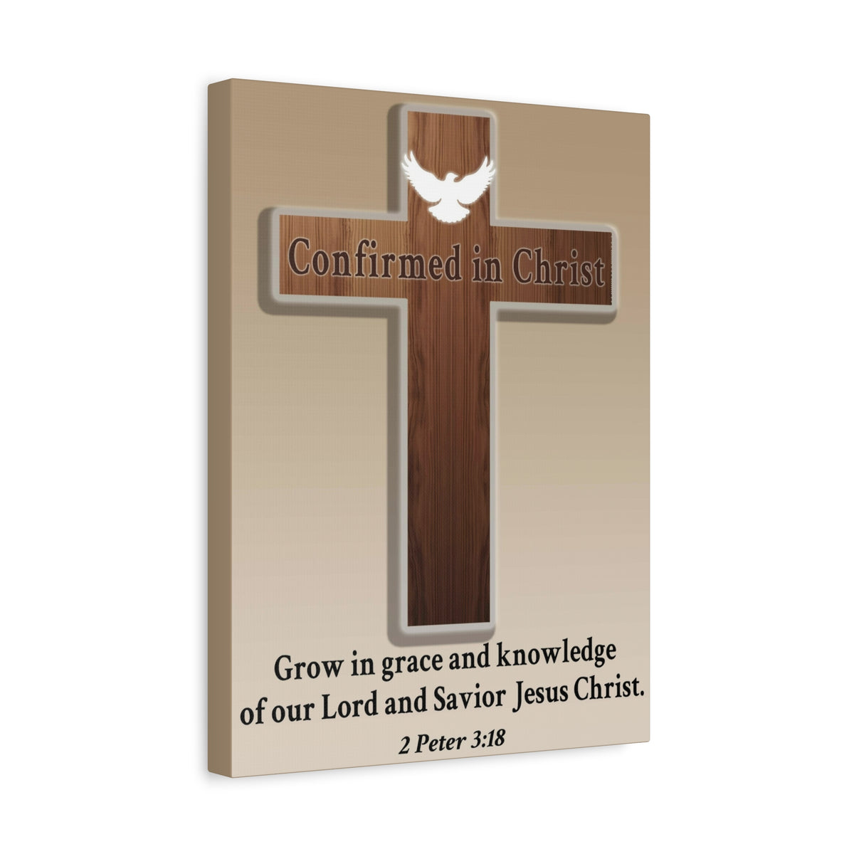 Scripture Walls 2 Peter 3:18 Confirmed in Christ Cross Bible Canvas Christian Wall Art Ready to Hang Unframed-Express Your Love Gifts