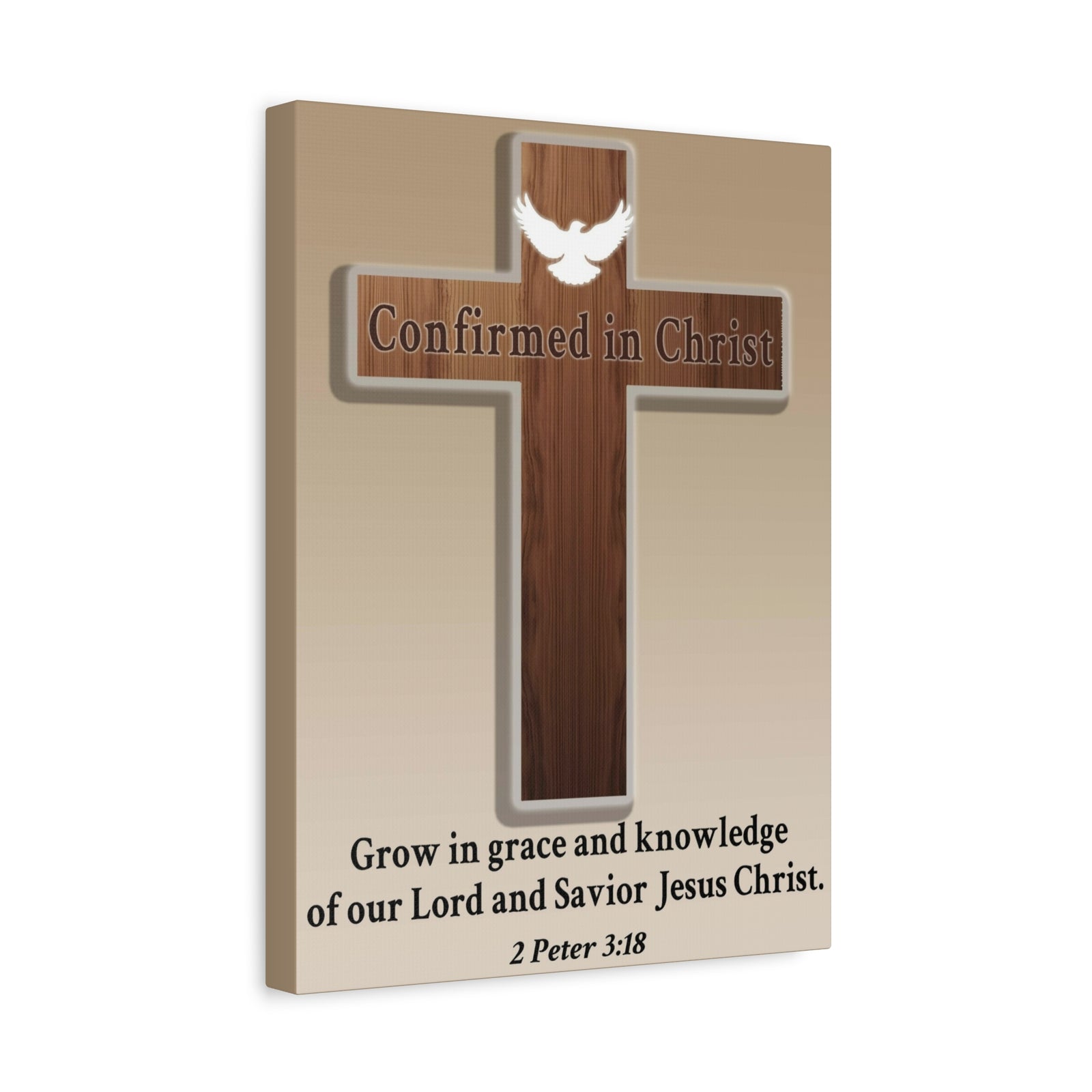 Scripture Walls 2 Peter 3:18 Confirmed in Christ Cross Bible Canvas Christian Wall Art Ready to Hang Unframed-Express Your Love Gifts