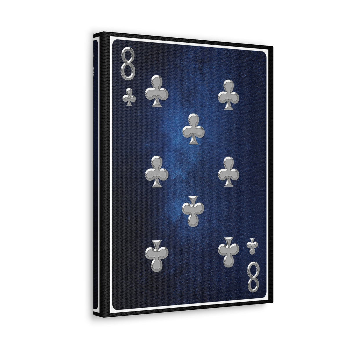 Eight Of Clubs Space Background Playing Card Canvas Wall Art for Home Decor Ready-to-Hang-Express Your Love Gifts