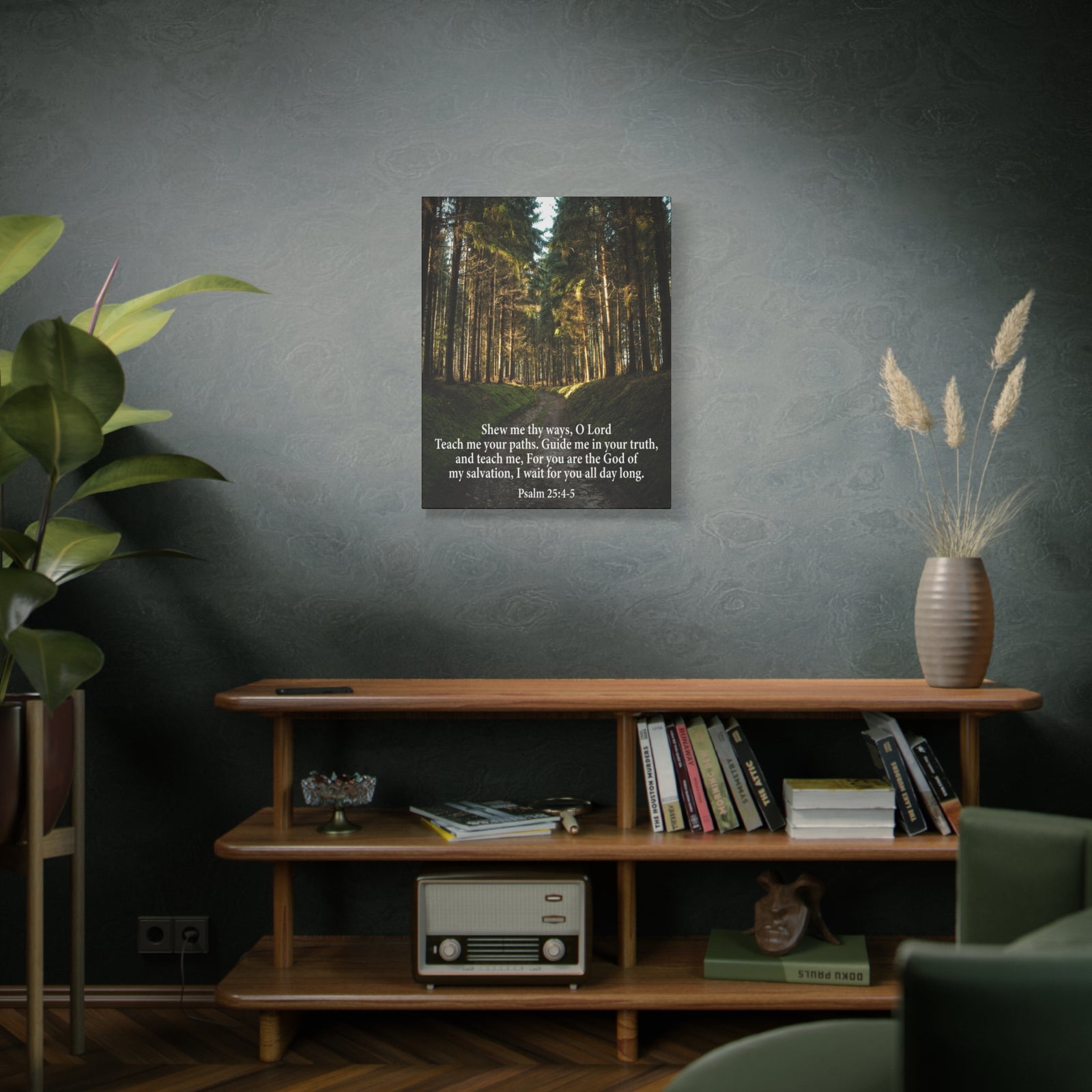 Scripture Canvas Baptism Psalm 25:4-5 Christian Wall Art Bible Verse Print Ready to Hang-Express Your Love Gifts