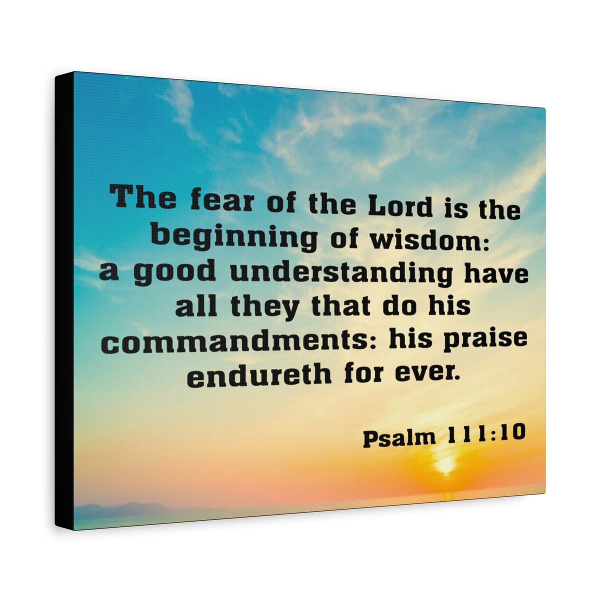 Bible Verse Canvas The Fear of The Lord is The Beginning of Wisdom Psalm 111:10 Christian Home Décor Wall Art Scripture Ready to Hang Faith Print-Express Your Love Gifts