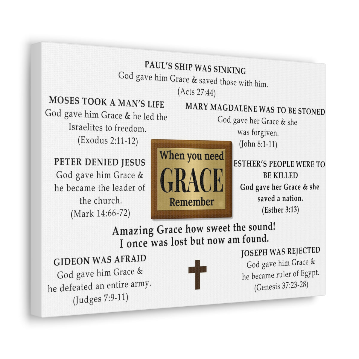 Scripture Walls When You Need GRACE Bible Verse Canvas Christian Wall Art Ready to Hang Unframed-Express Your Love Gifts