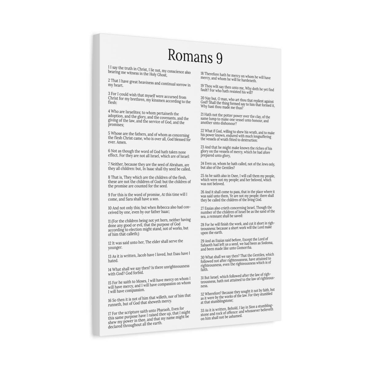 Scripture Walls Romans 9 Chapter White God’s Sovereign Choice Christian Wall Art Print Ready to Hang Unframed-Express Your Love Gifts