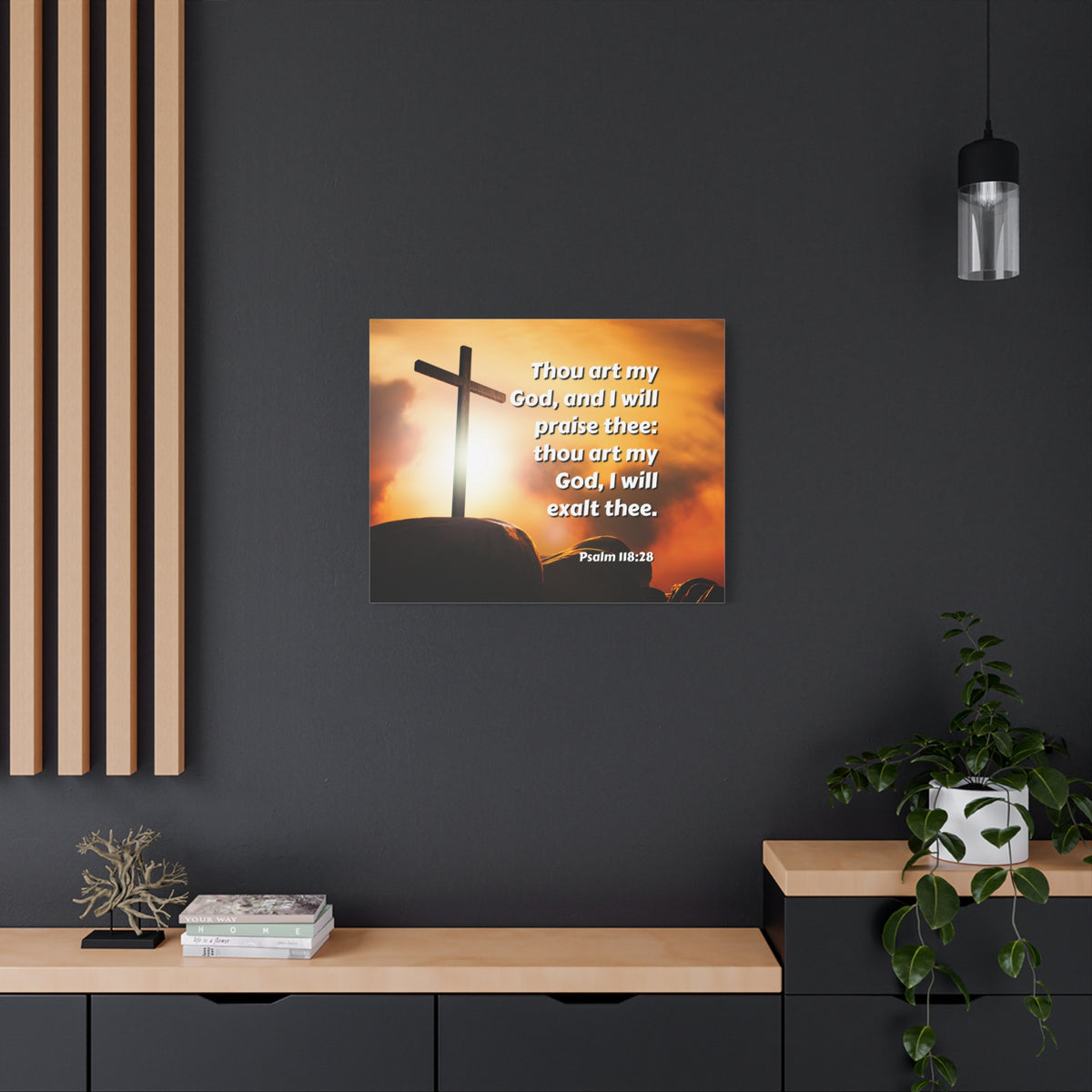 Scripture Canvas Exalt Psalm 118:28 Christian Wall Art Bible Verse Print Ready to Hang-Express Your Love Gifts