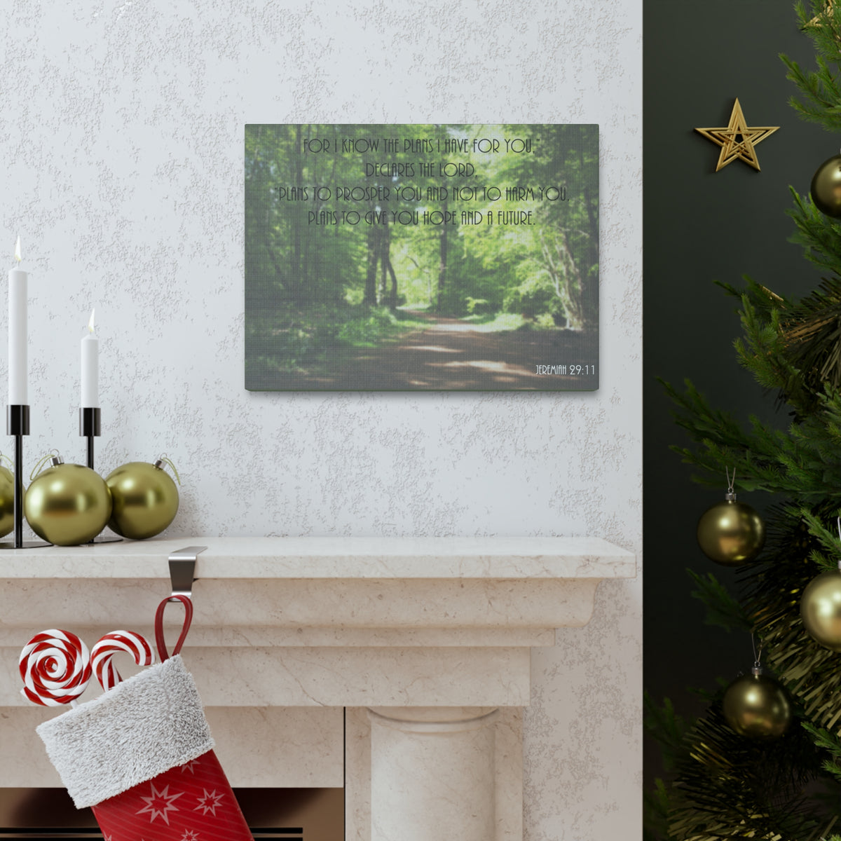 Scripture Canvas To Prosper Jeremiah 29:11 Christian Wall Art Bible Verse Print Ready to Hang-Express Your Love Gifts