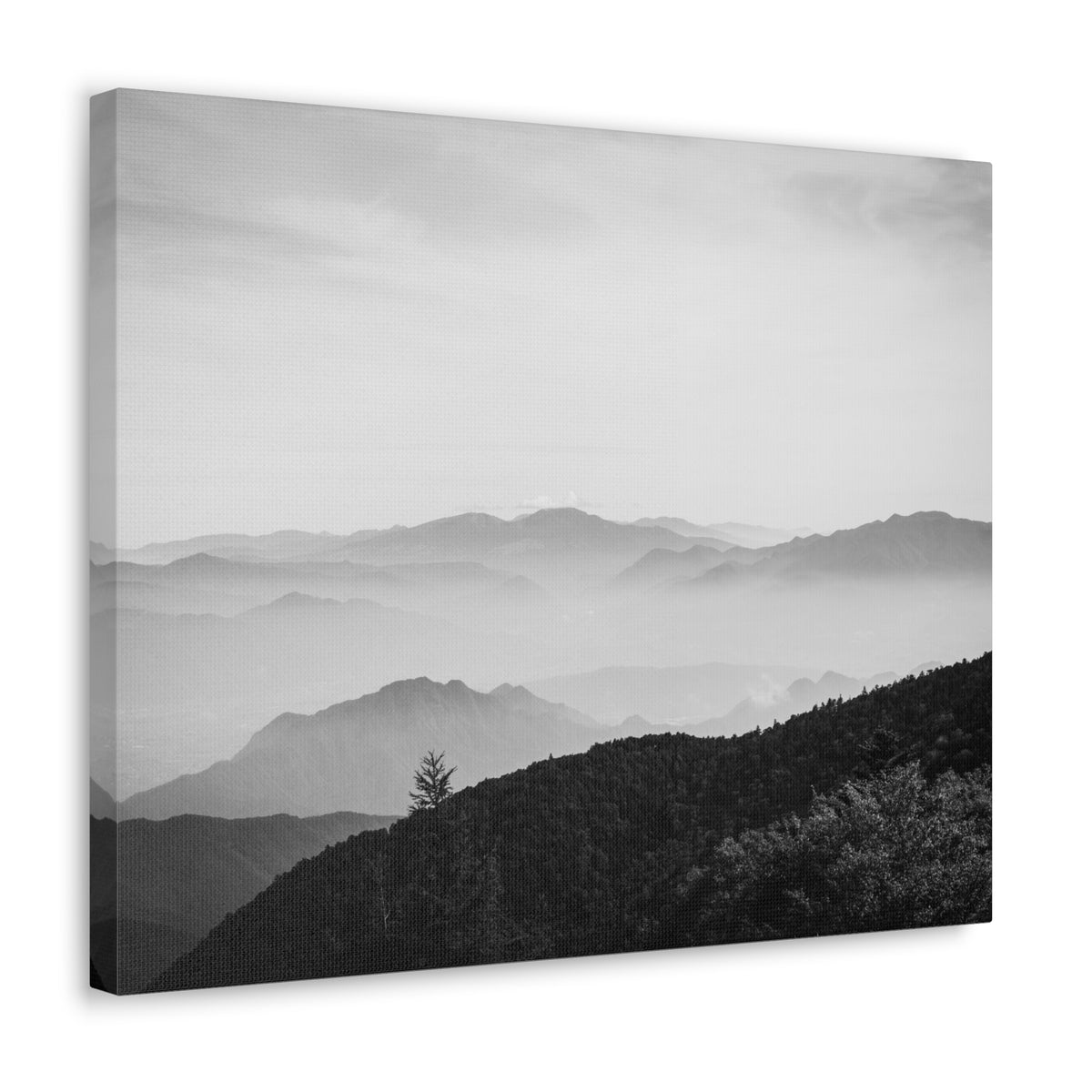 Misty Mountains Forest Nature Wilderness Photography Canvas Wall Art for Home Decor Ready-to-Hang-Express Your Love Gifts