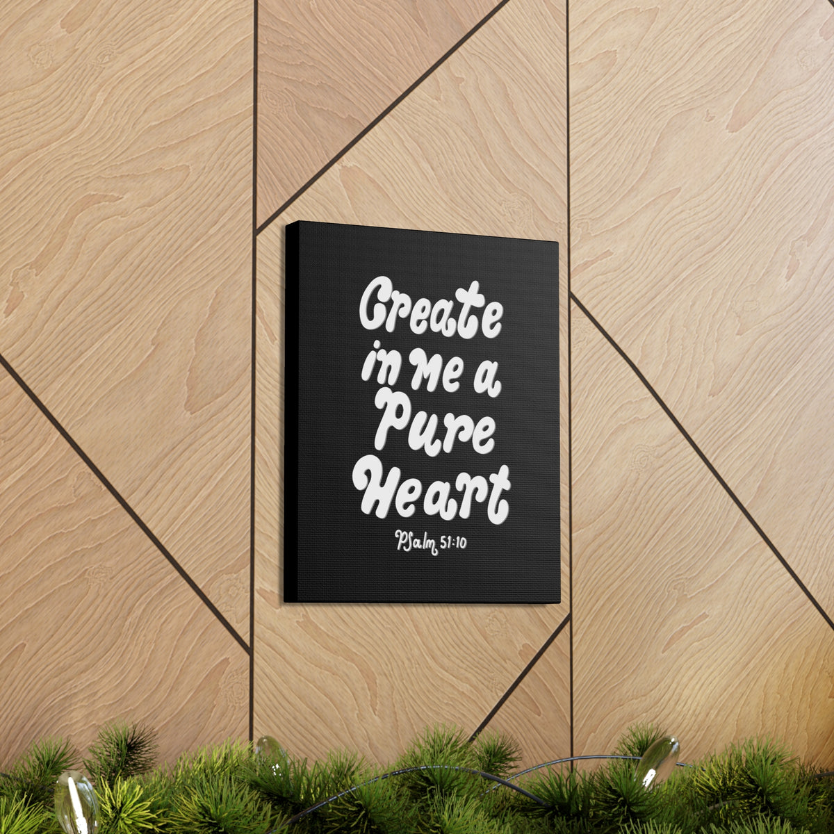 Scripture Walls Create In Me Psalm 51:10 Bible Verse Canvas Christian Wall Art Ready to Hang-Express Your Love Gifts
