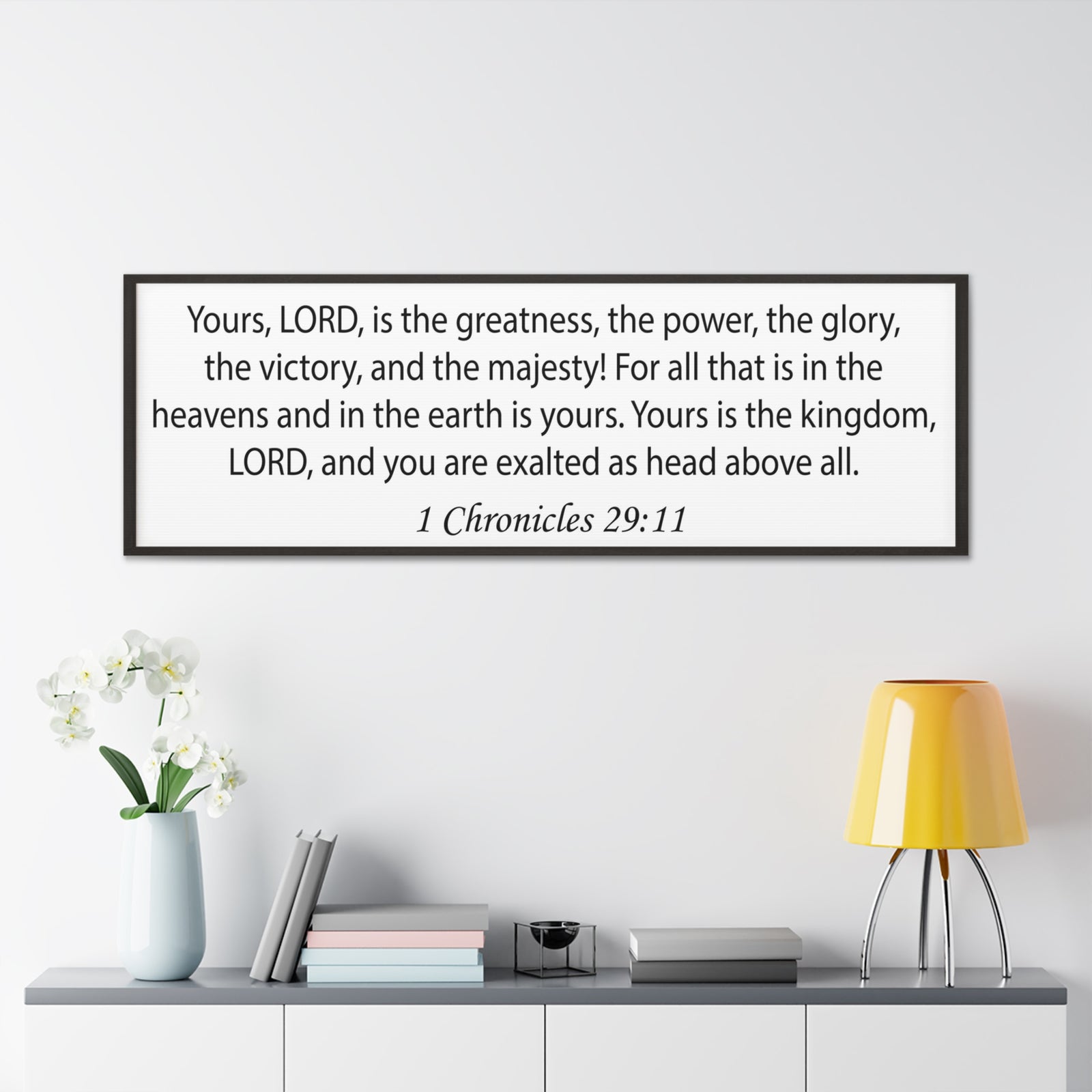 Scripture Walls 1 Chronicles 29:11 White Gold Bible Verse Canvas Christian Wall Art Ready to Hang Unframed-Express Your Love Gifts