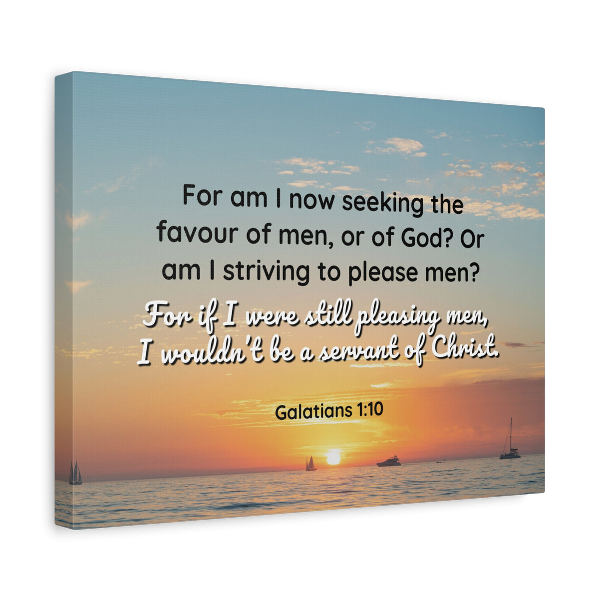 Scripture Canvas Servant Of Christ Galatians 1:10 Christian Wall Art Bible Verse Print Ready to Hang-Express Your Love Gifts