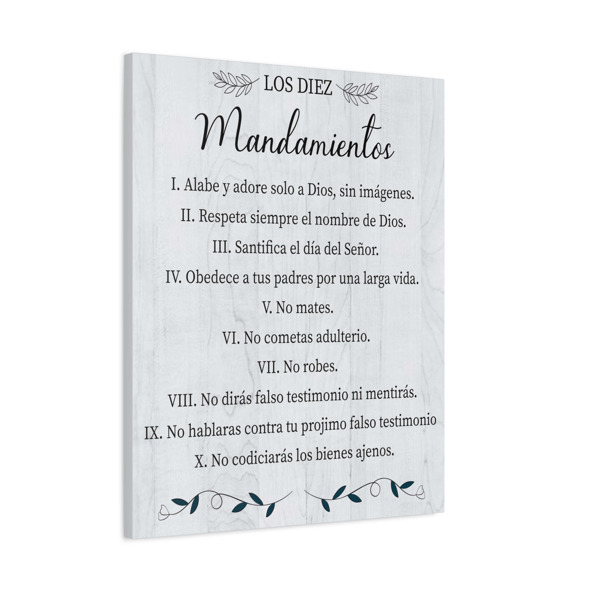 Los Diez Mandamientos 10 Commandments Exodus 20:2-17 Spanish Portrait Christian Wall Art Bible Verse Print Ready to Hang-Express Your Love Gifts