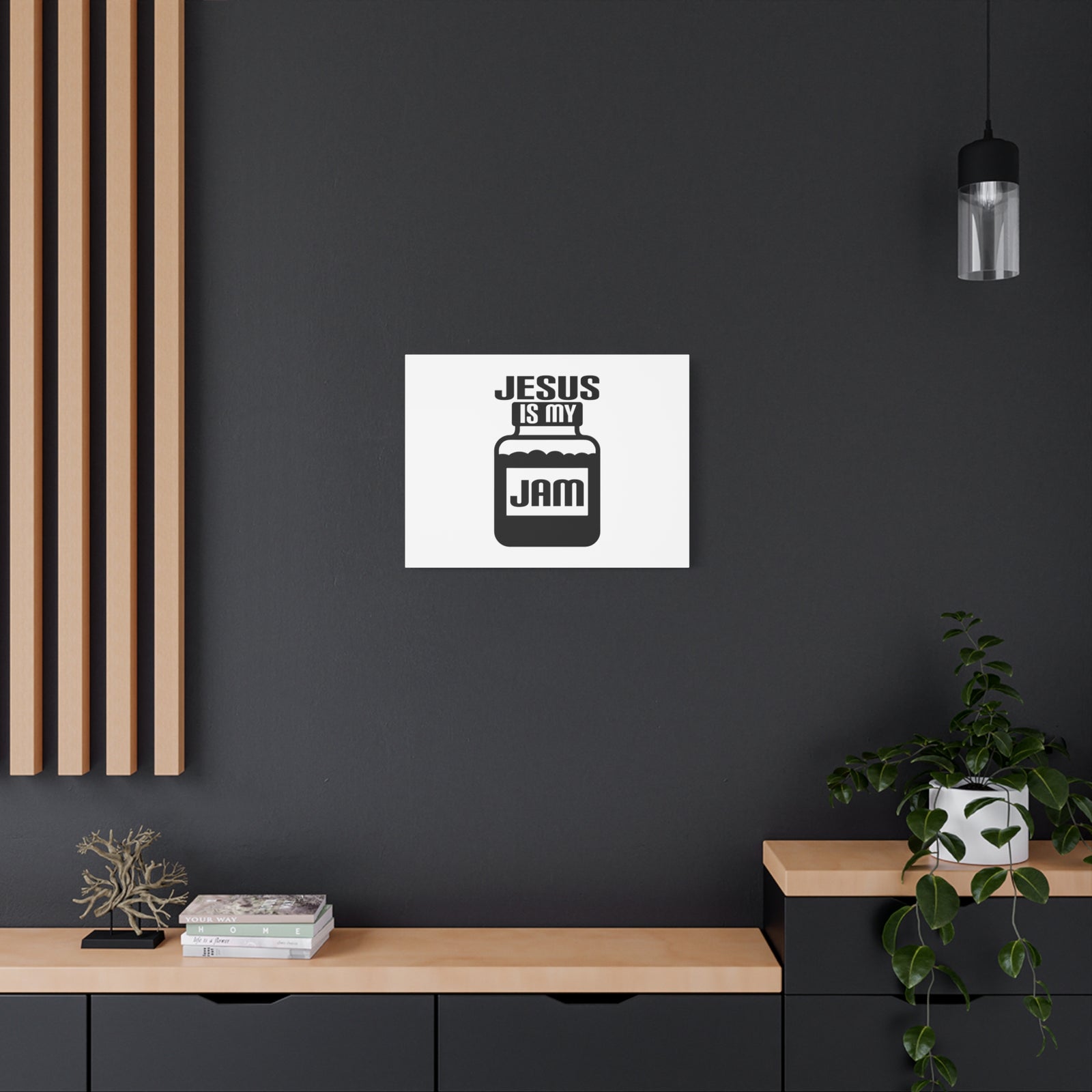 Scripture Canvas Jesus Is My Jam Psalms 16:5 Christian Wall Art Bible Verse Print Ready to Hang-Express Your Love Gifts
