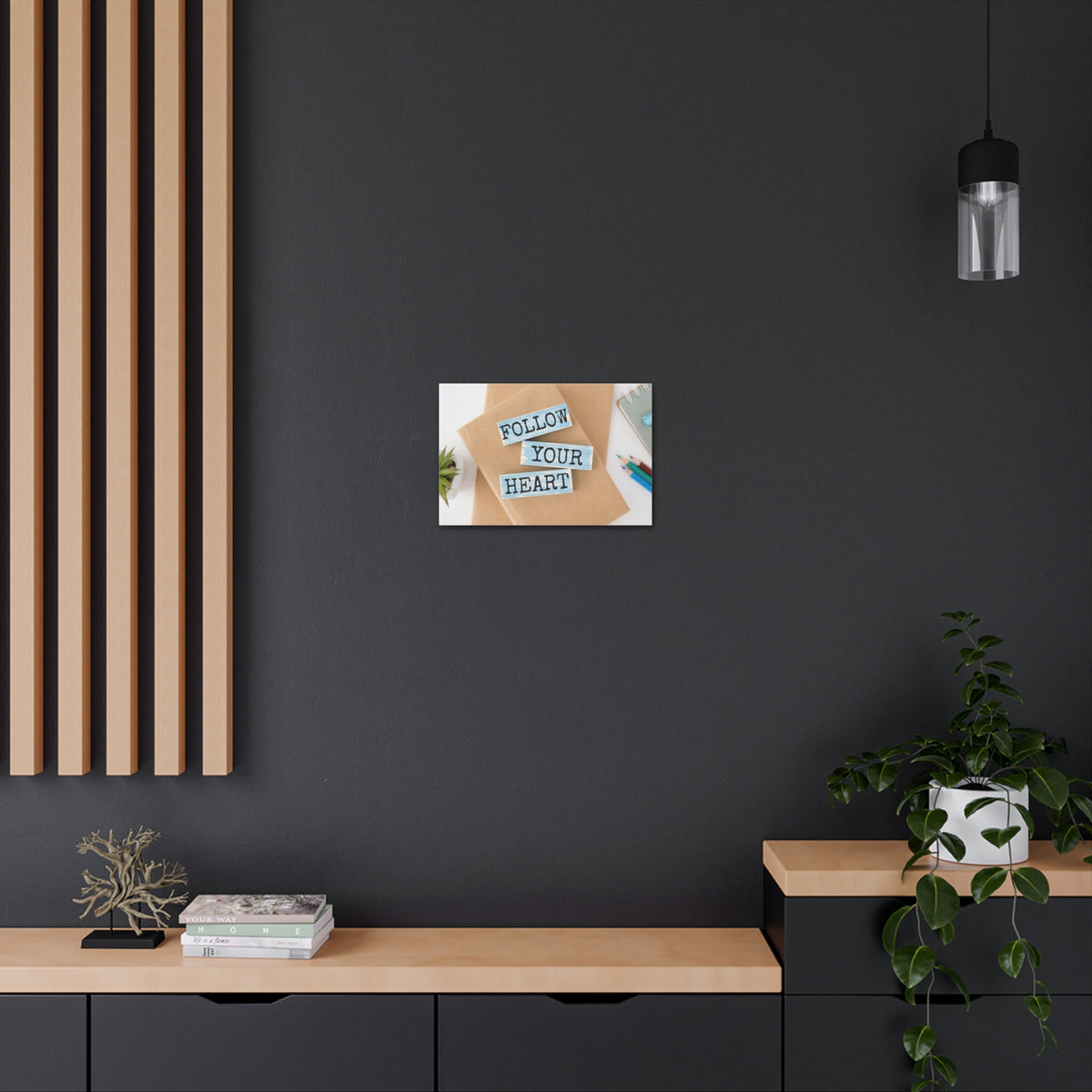 Inspirational Quote Canvas Follow Your Heart Wall Art Motivational Motto Inspiring Prints Artwork Decor Ready to Hang-Express Your Love Gifts