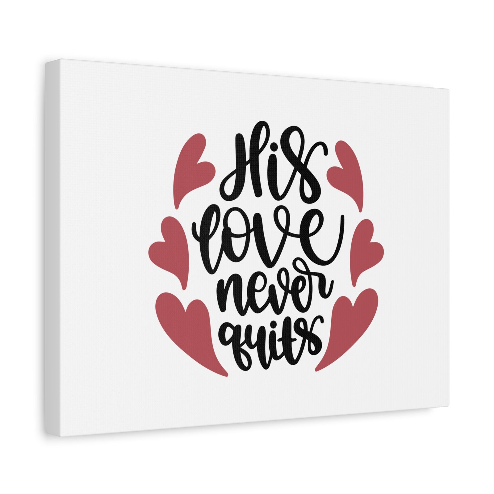 Scripture Canvas His Love Never Quits Psalms 136:26 Christian Wall Art Bible Verse Print Ready to Hang-Express Your Love Gifts