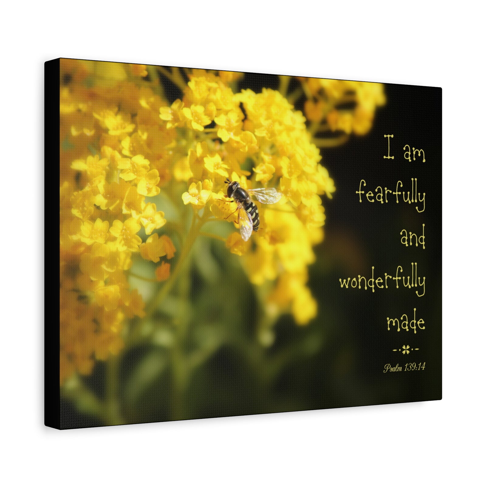 Scripture Walls Wonderfully Made Psalm 139:14 Bee Bible Verse Canvas Christian Wall Art Ready to Hang-Express Your Love Gifts