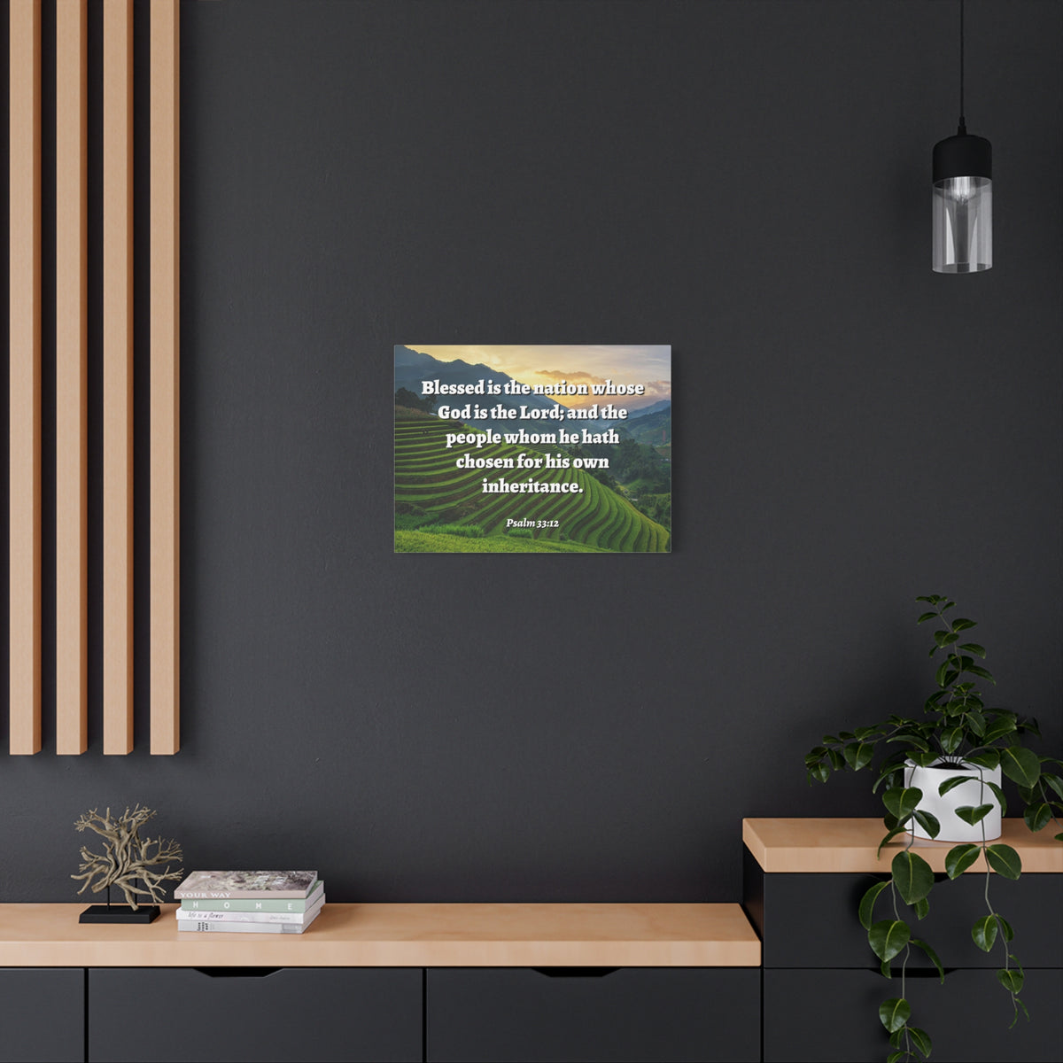 Scripture Walls Blessed Is The Nation Psalm 33:12 Bible Verse Canvas Christian Wall Art Ready to Hang-Express Your Love Gifts