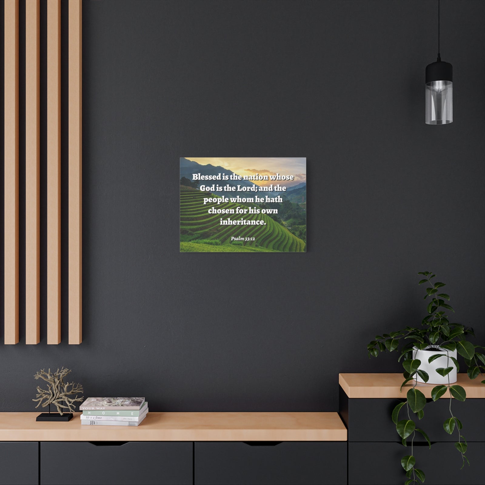 Scripture Walls Blessed Is The Nation Psalm 33:12 Bible Verse Canvas Christian Wall Art Ready to Hang-Express Your Love Gifts