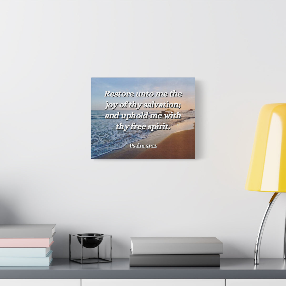 Scripture Canvas Thy Salvation Psalm 51:12 Christian Wall Art Bible Verse Print Ready to Hang-Express Your Love Gifts