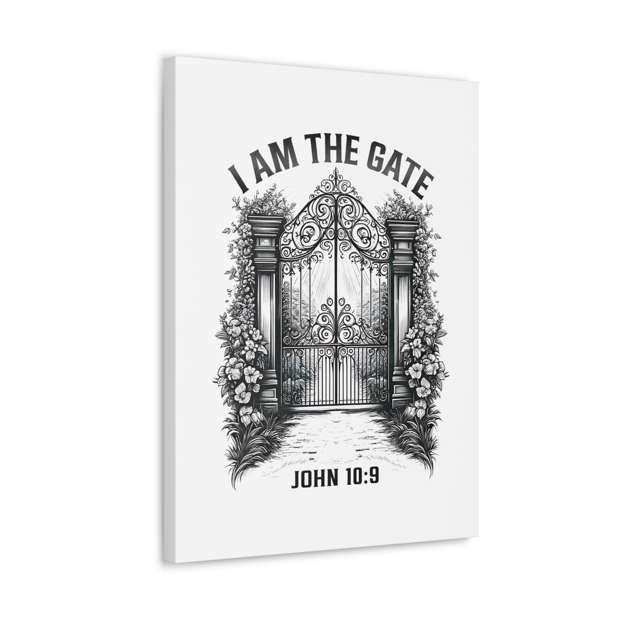 Scripture Walls John 10:9 I Am The Gate Bible Verse Canvas Christian Wall Art Ready to Hang Unframed-Express Your Love Gifts