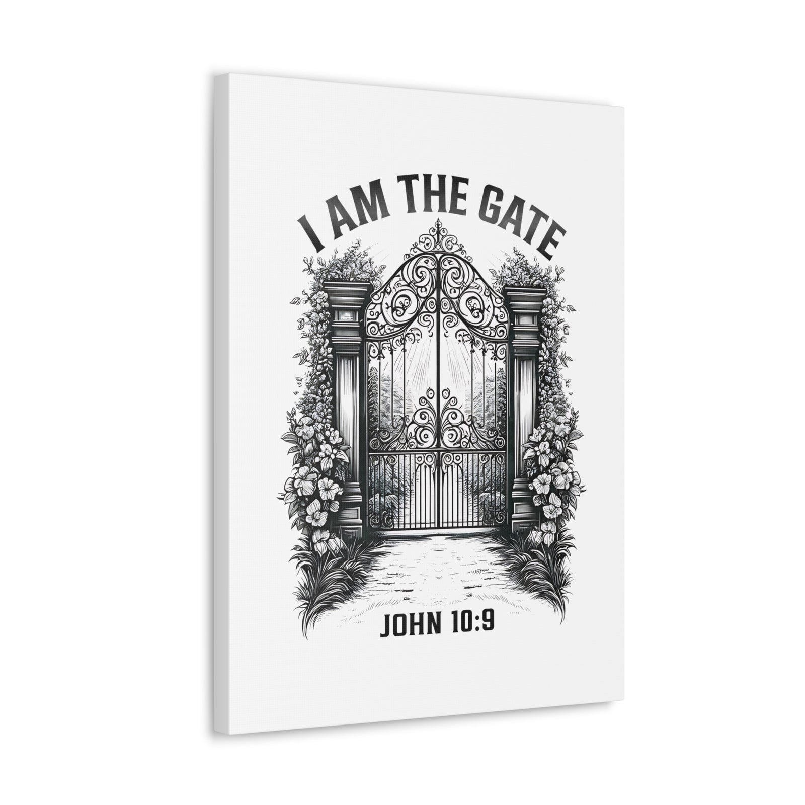 Scripture Walls John 10:9 I Am The Gate Bible Verse Canvas Christian Wall Art Ready to Hang Unframed-Express Your Love Gifts