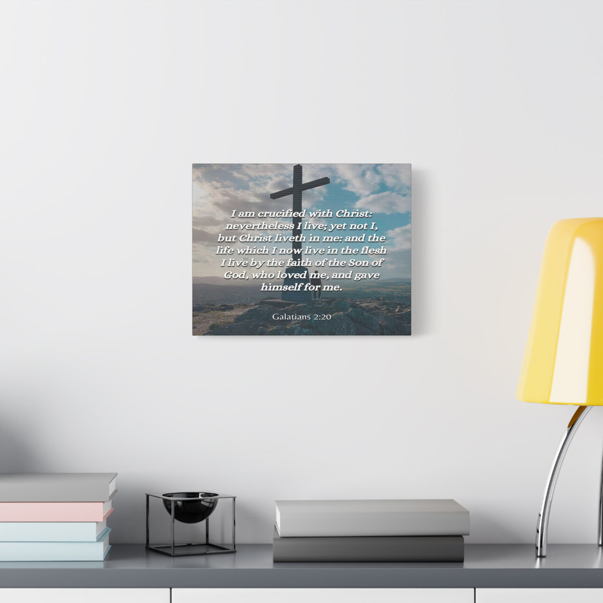 Scripture Canvas By The Faith Galatians 2:20 Christian Wall Art Bible Verse Print Ready to Hang-Express Your Love Gifts