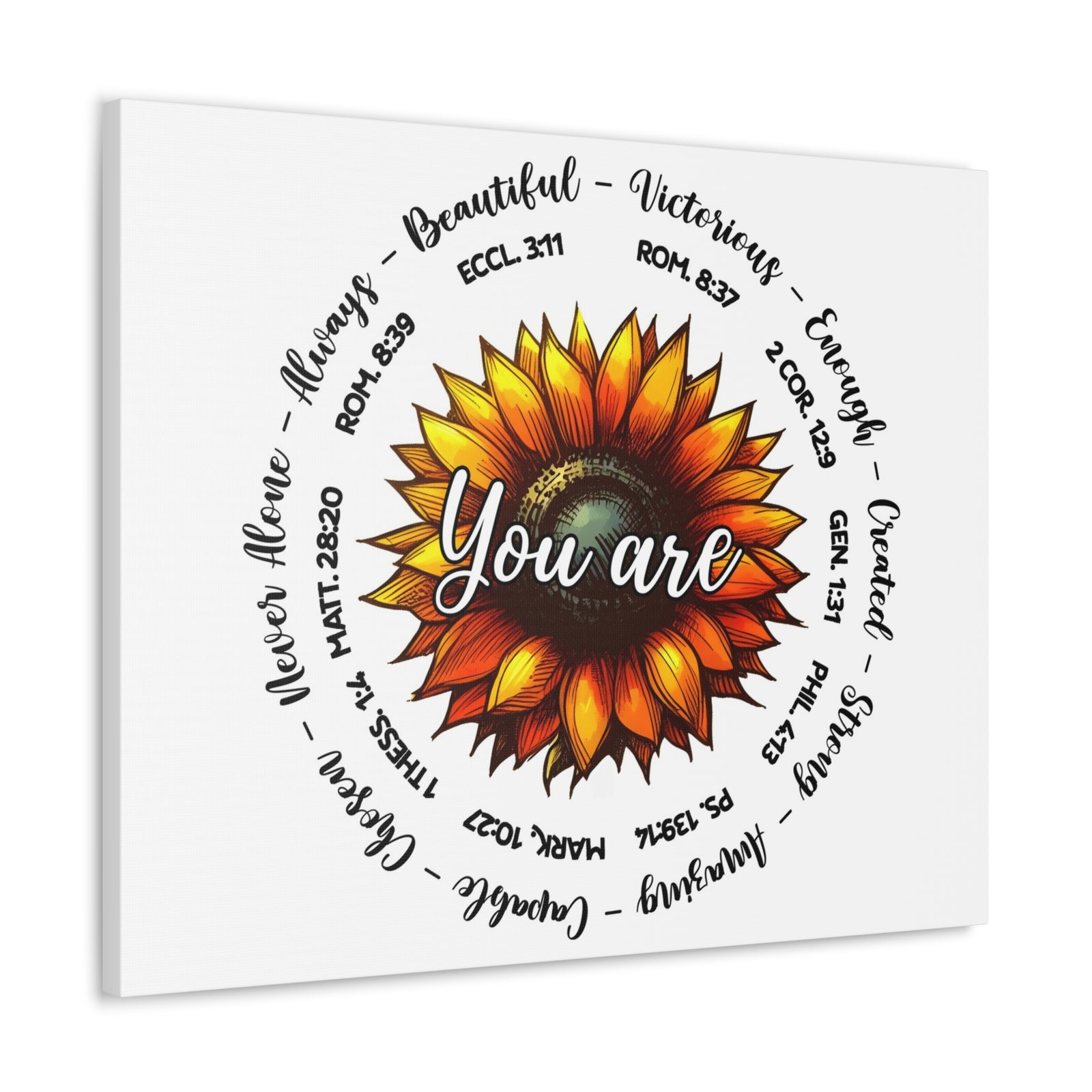 Scripture Walls God Says You Are Sunflower Bible Verse Canvas Christian Wall Art Ready to Hang Unframed-Express Your Love Gifts