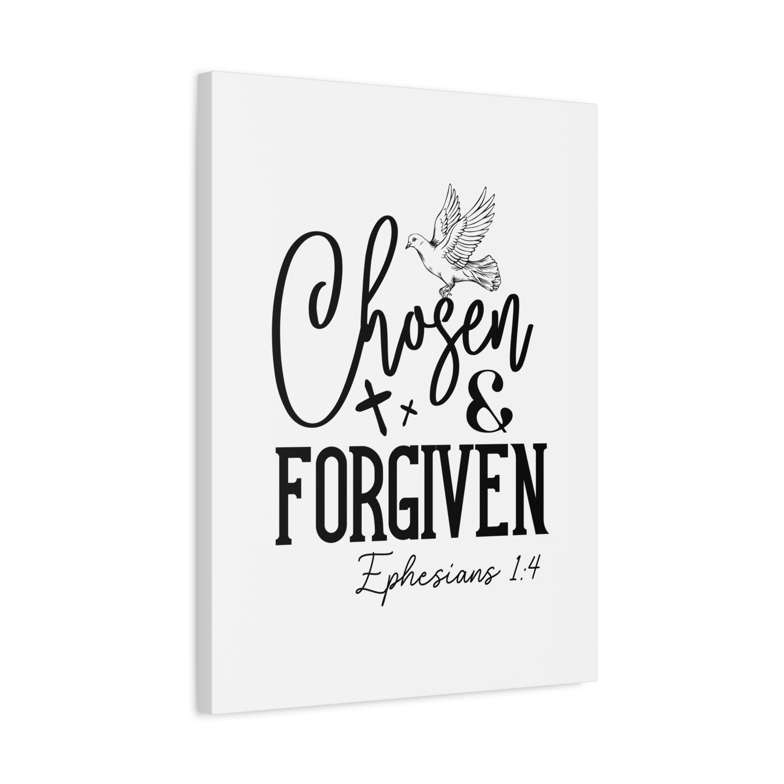 Scripture Walls Ephesians 1:4 Chosen & Forgiven Bible Verse Canvas Christian Wall Art Ready to Hang Unframed-Express Your Love Gifts