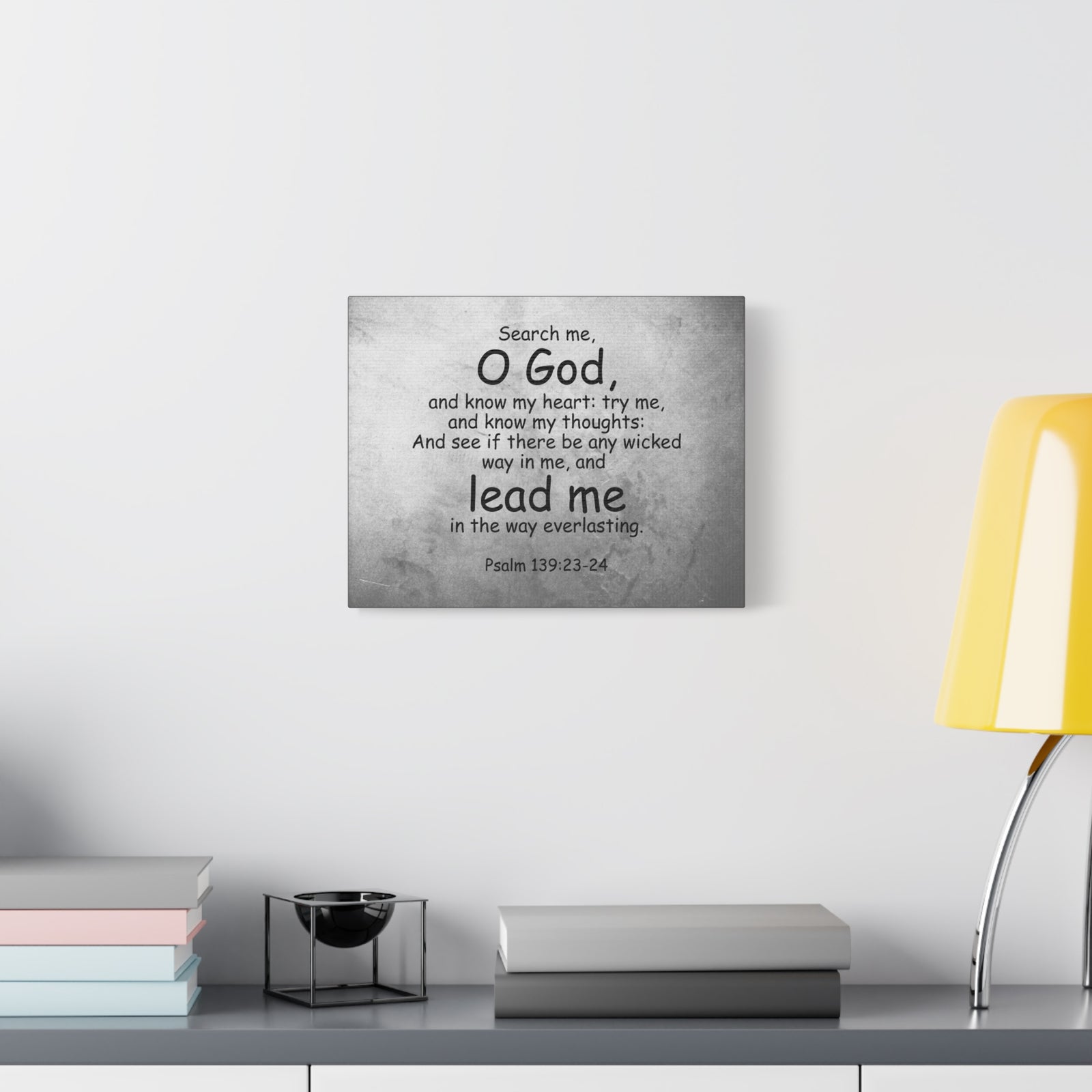 Scripture Canvas O' God Lead Me Psalm 139:23-24 Christian Wall Art Bible Verse Print Ready to Hang-Express Your Love Gifts