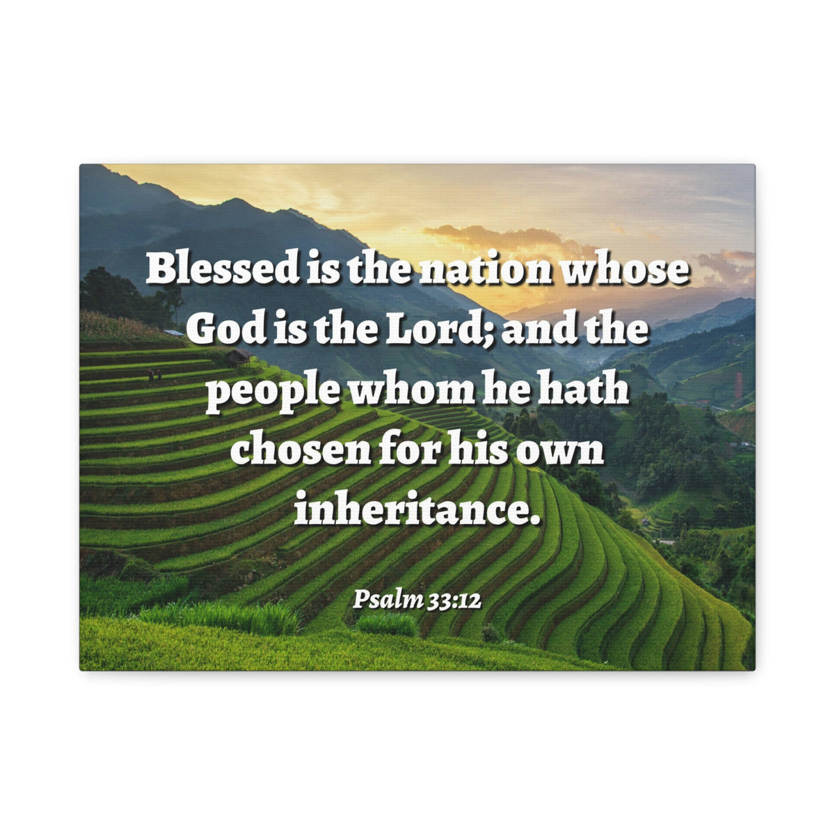 Scripture Walls Blessed Is The Nation Psalm 33:12 Bible Verse Canvas Christian Wall Art Ready to Hang-Express Your Love Gifts