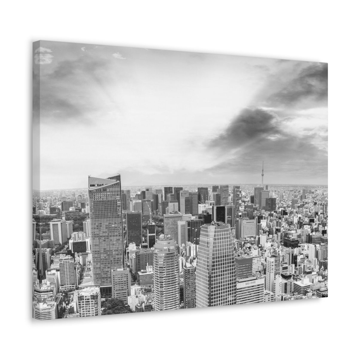 Tokyo Black And White Skyline Canvas Artwork High-Quality Breathtaking Stunning Cityscape for Home Decor Ready to Hang-Express Your Love Gifts