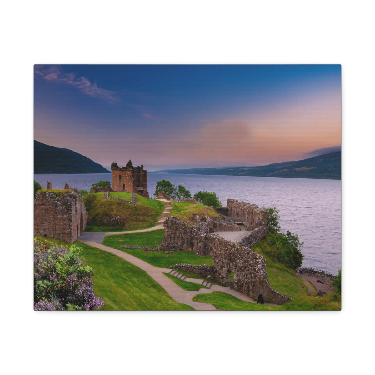 Ruins of Urquhart Castle Ness Scotland Nature Wilderness Photography Canvas Wall Art for Home Decor Ready-to-Hang-Express Your Love Gifts