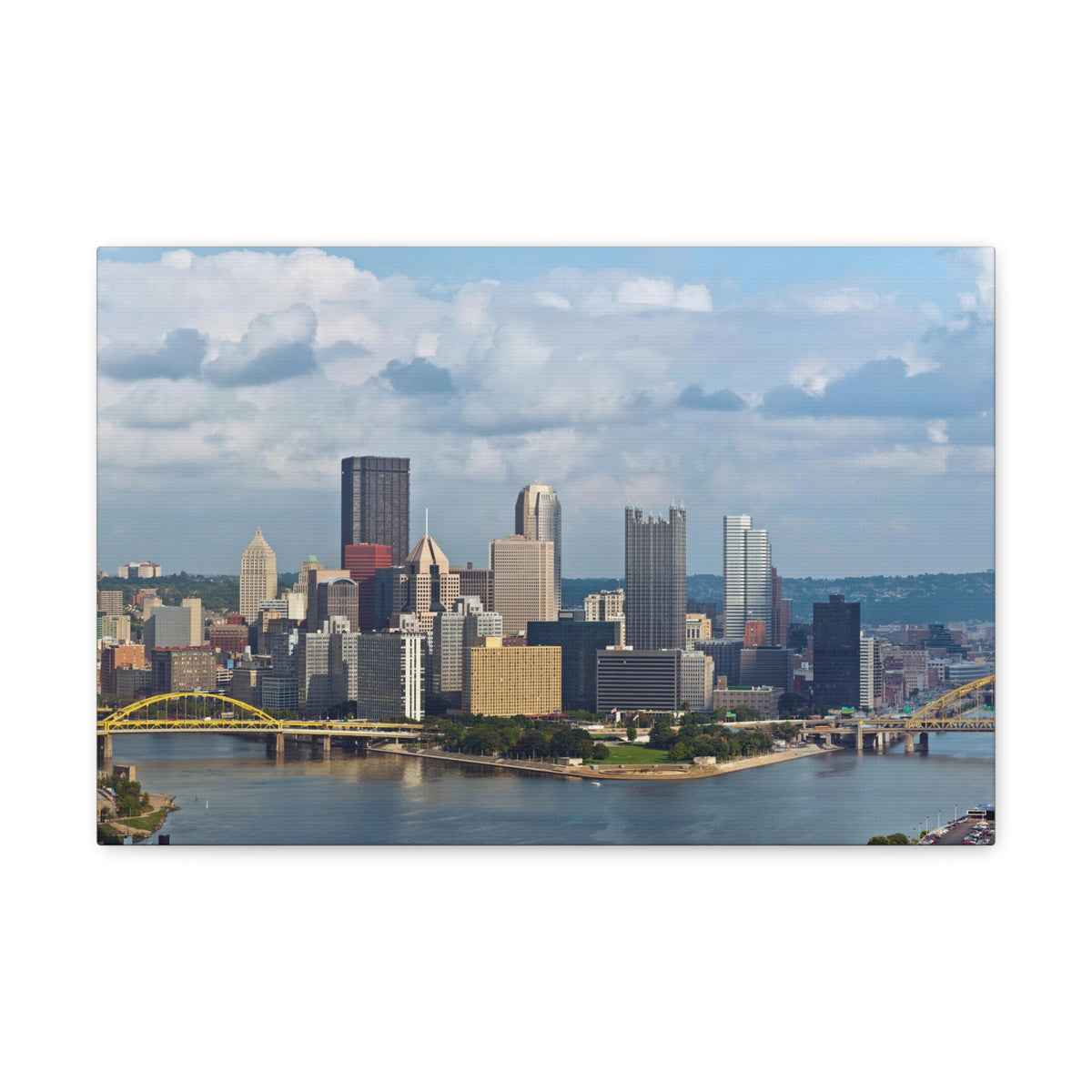 Pittsburgh Daytime Skyline Canvas Artwork High-Quality Breathtaking Stunning Cityscape for Home Decor Ready to Hang-Express Your Love Gifts