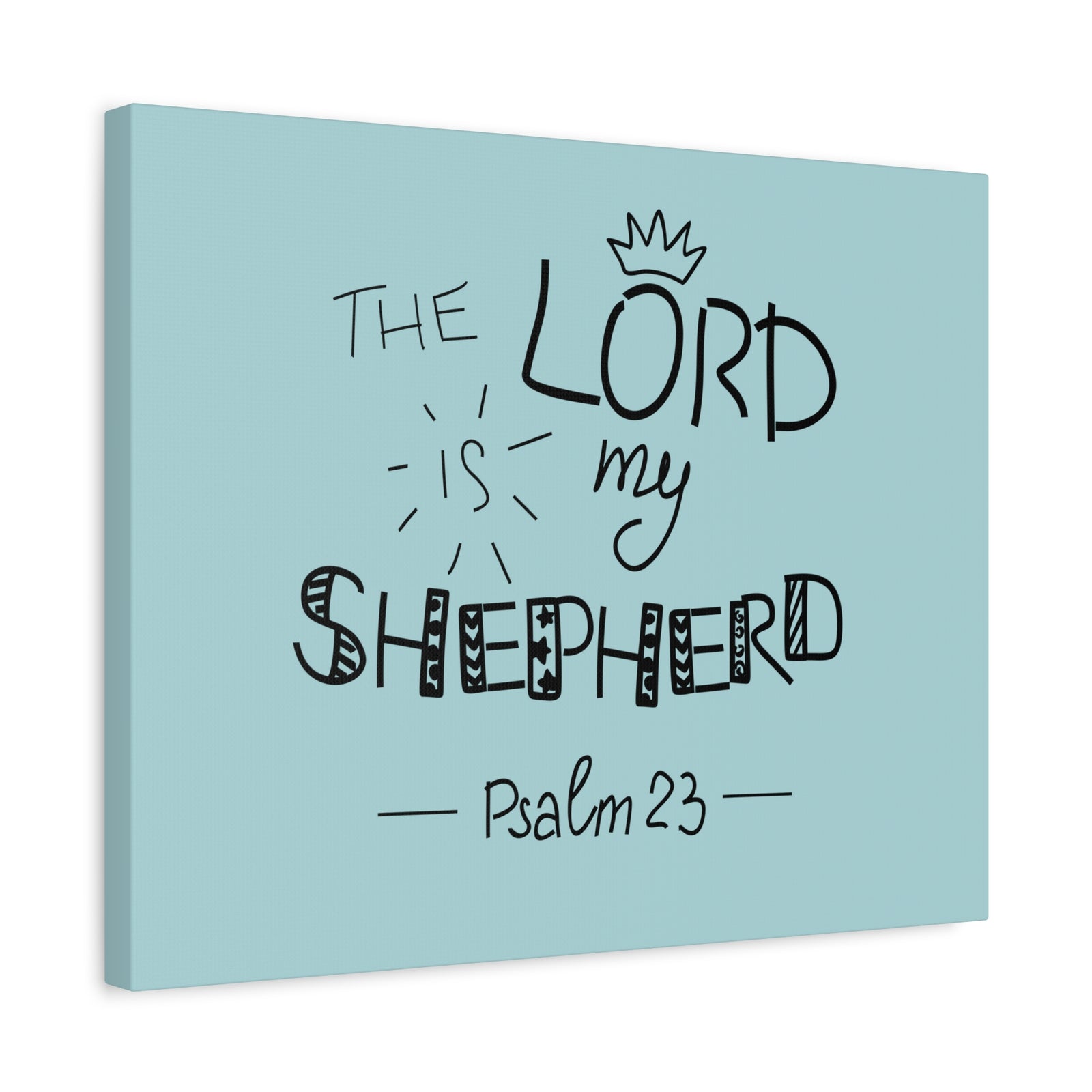 Scripture Canvas The Lord Is My Shepherd Psalm 23 Christian Wall Art Bible Verse Print Ready To Hang-Express Your Love Gifts