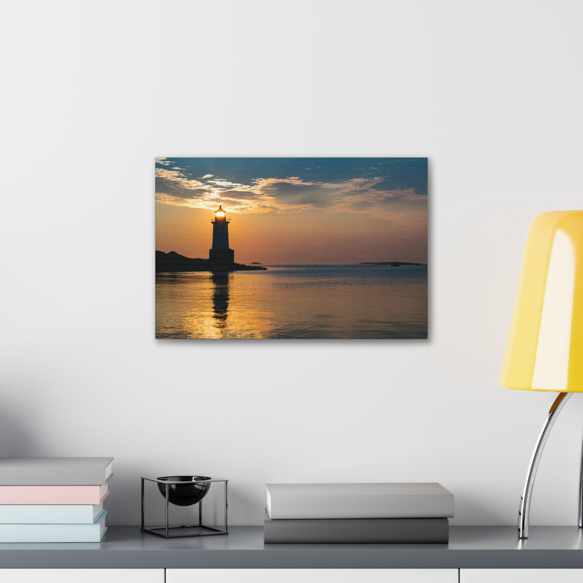 Lighthouse at Dawn Forest Floral Nature Photography Canvas Wall Art for Home Decor Ready-to-Hang-Express Your Love Gifts