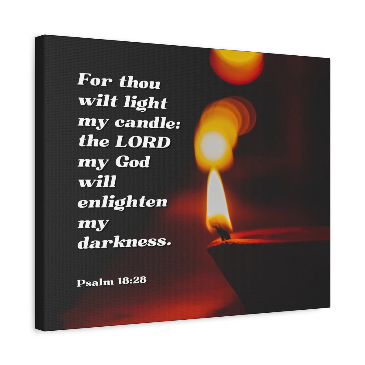 Scripture Canvas Enlighten My Darkness Psalm 18:28 Christian Wall Art Bible Verse Print Ready to Hang-Express Your Love Gifts