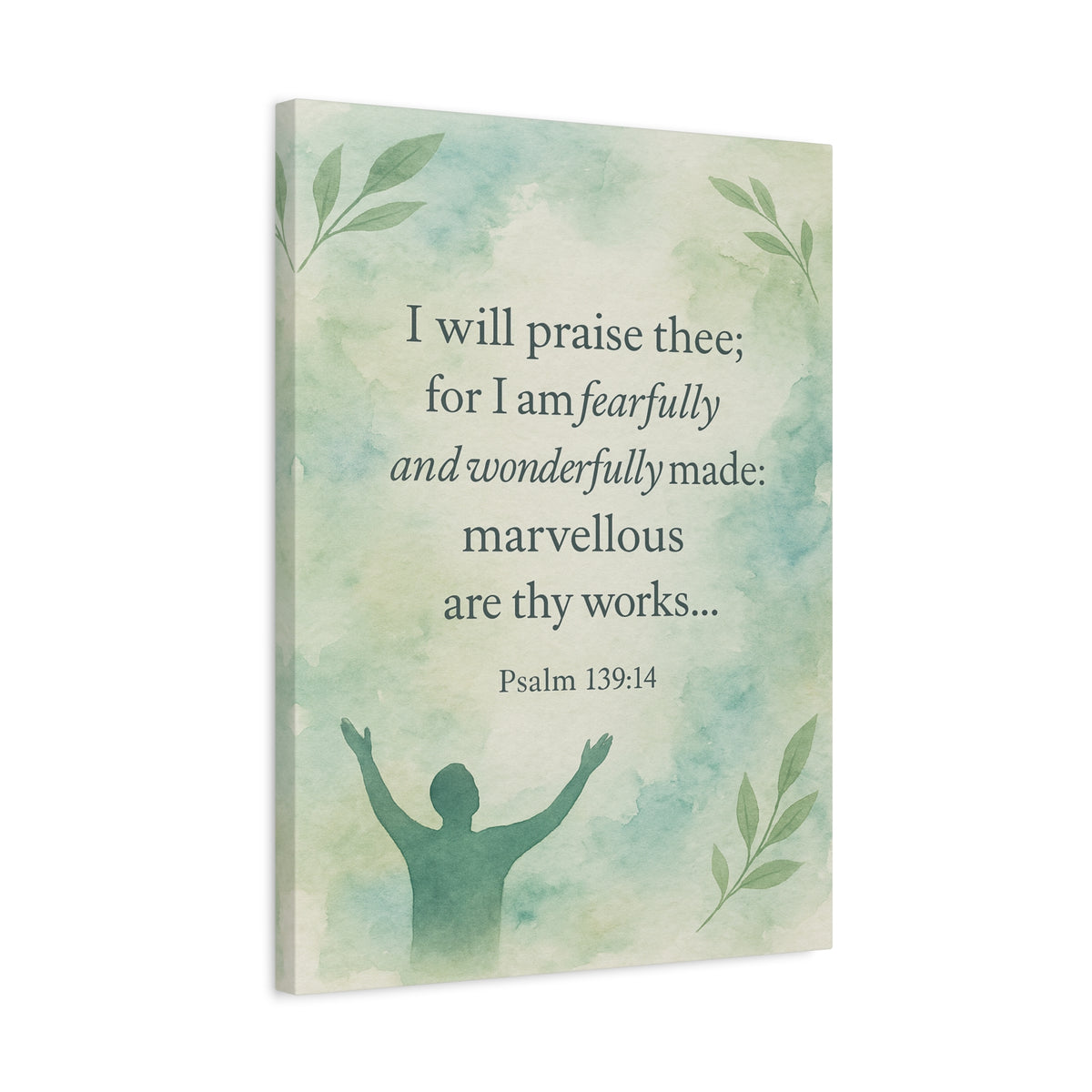 Bible Verse Canvas Psalm 139:14 Christian Home Décor Wall Art Scripture Ready to Hang Faith Print-Express Your Love Gifts