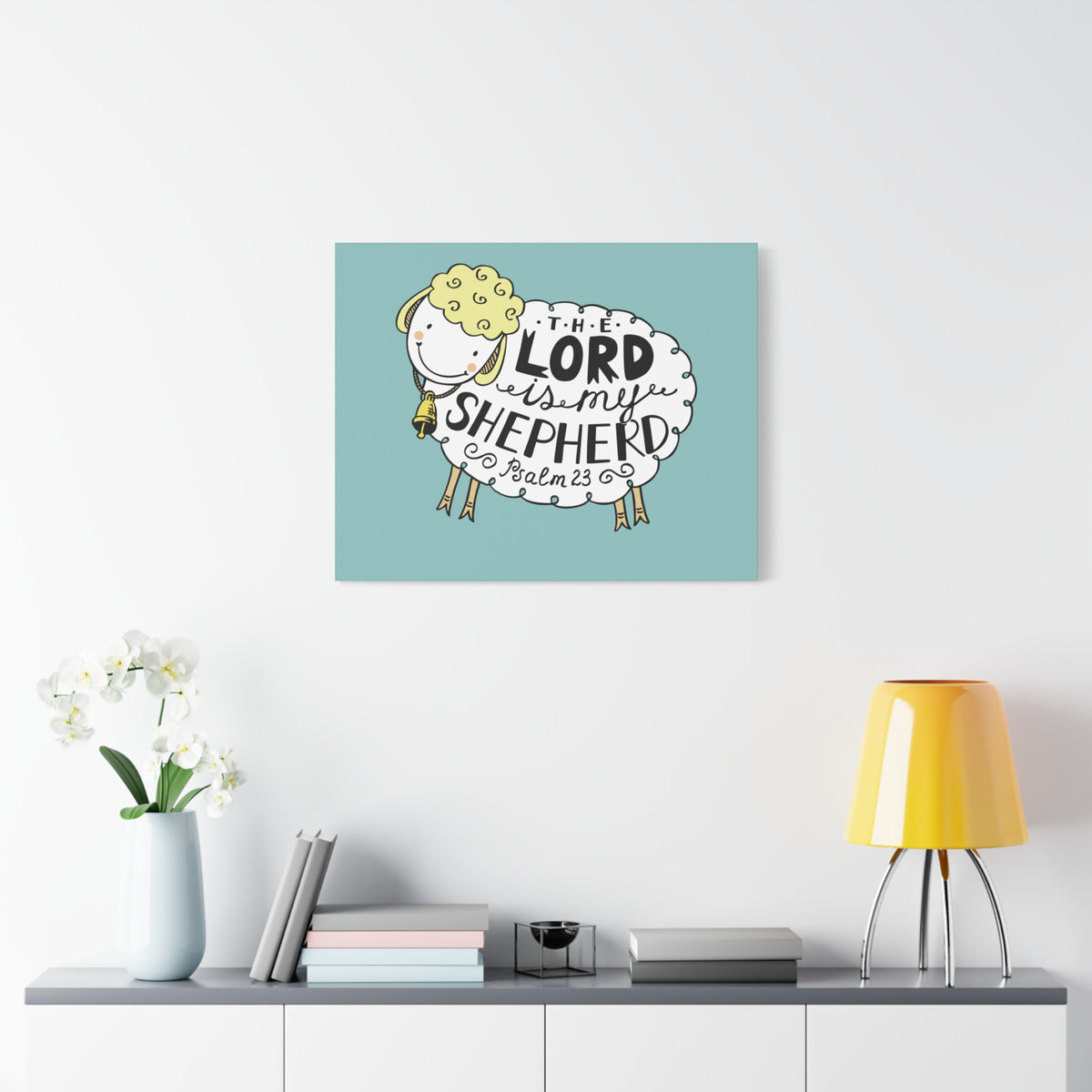 Scripture Canvas The Lord Is My Shepherd Psalm 23 Christian Wall Art Bible Verse Print Ready To Hang-Express Your Love Gifts