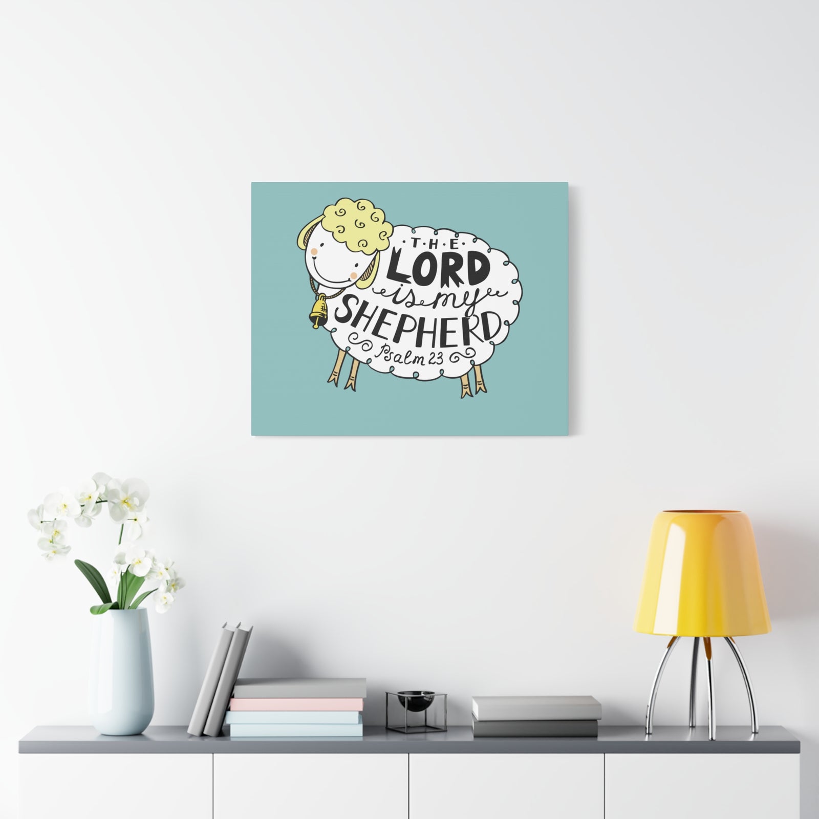 Scripture Canvas The Lord Is My Shepherd Psalm 23 Christian Wall Art Bible Verse Print Ready To Hang-Express Your Love Gifts