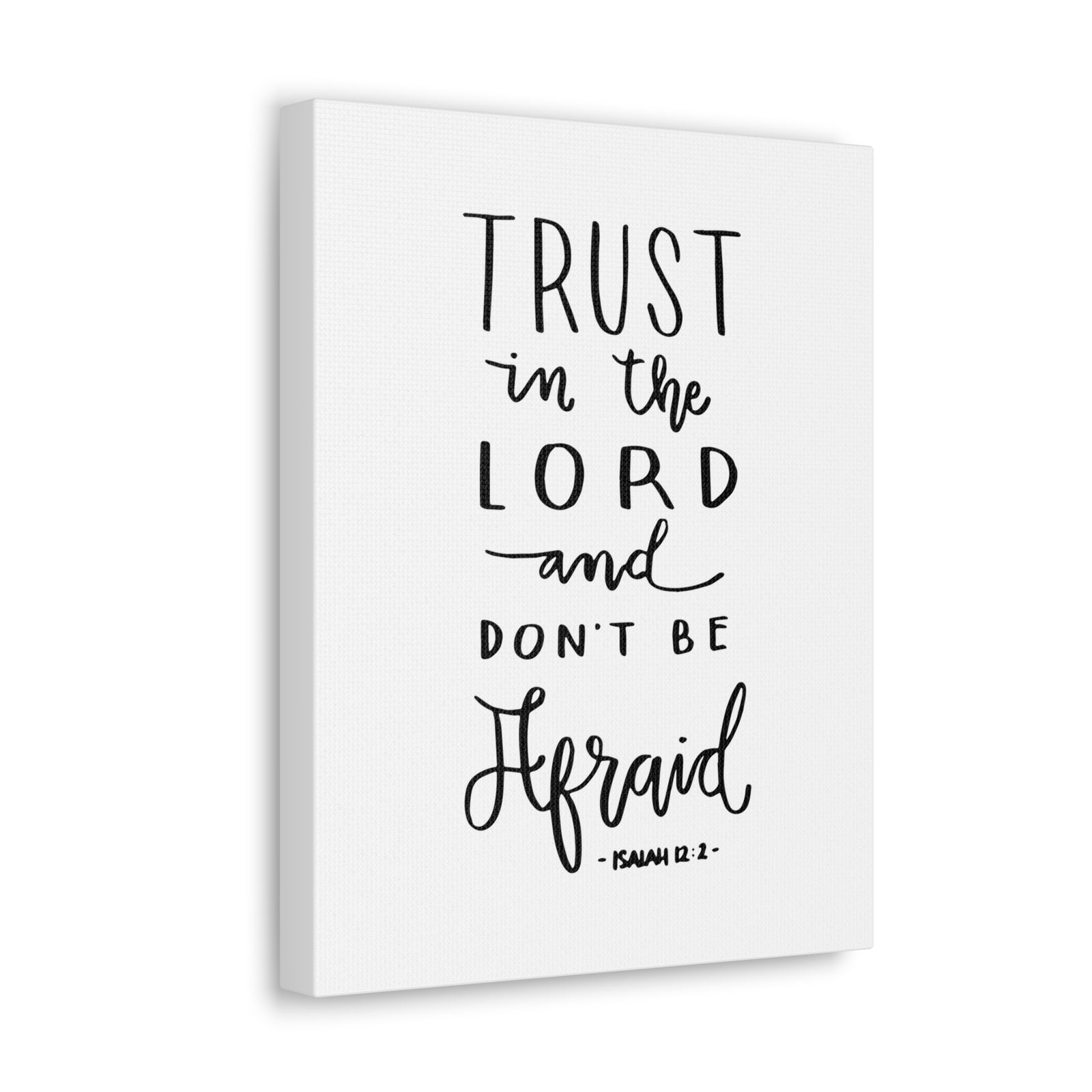 Scripture Canvas Trust In The Lord Isaiah 12:2 Christian Wall Art Bible Verse Print Ready To Hang-Express Your Love Gifts