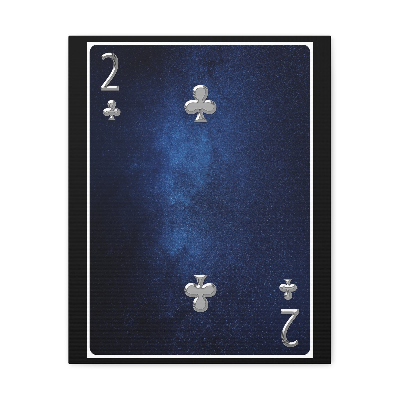 Two Of Clubs Space Background Playing Card Canvas Wall Art for Home Decor Ready-to-Hang-Express Your Love Gifts