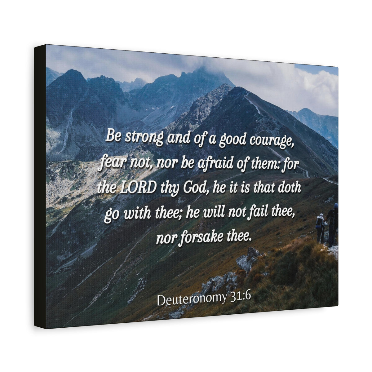 Scripture Canvas Good Courage Deuteronomy 31:6 Christian Wall Art Bible Verse Print Ready to Hang-Express Your Love Gifts