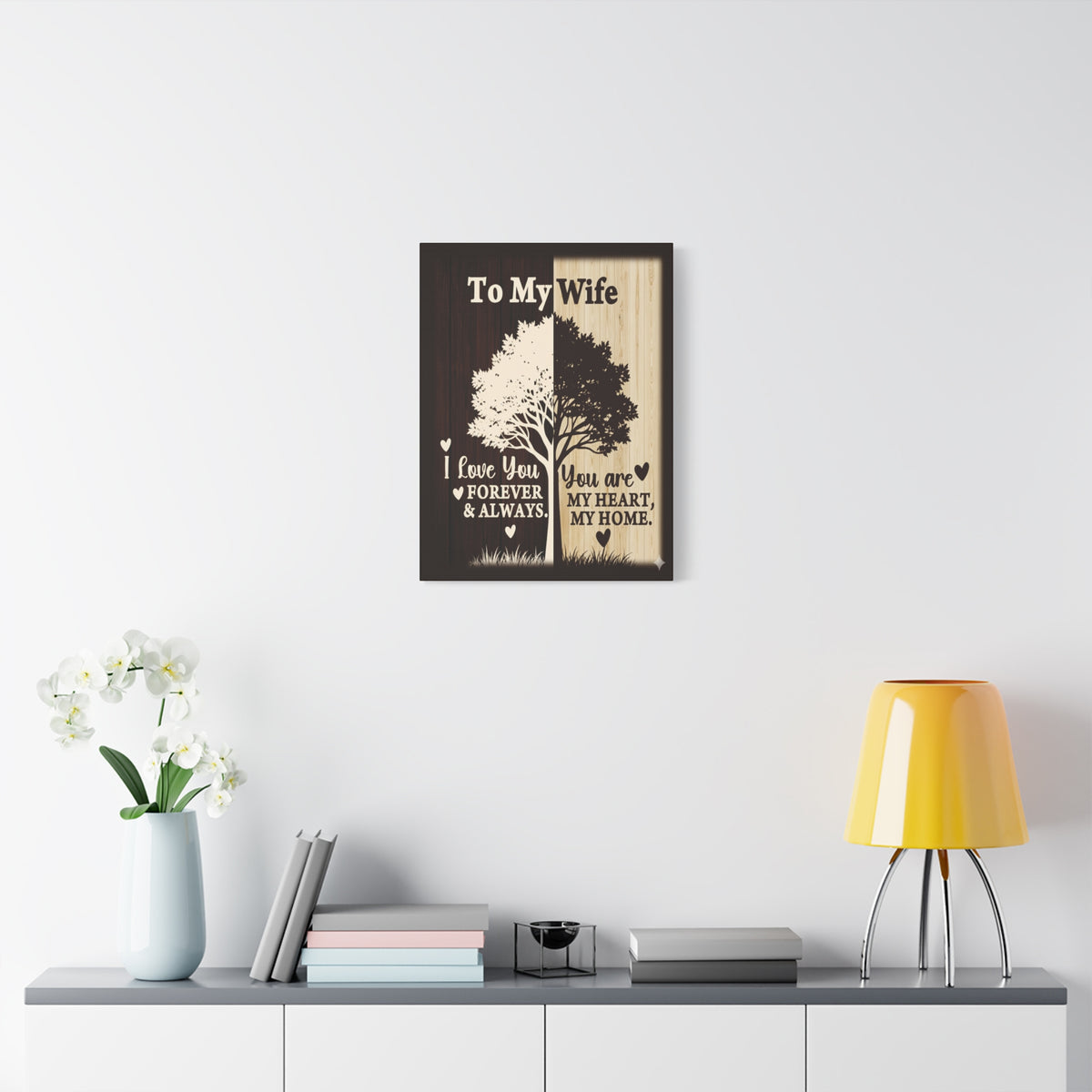To My Wife Heart and Home Canvas Wall Art - A Timeless Gift of Love-Express Your Love Gifts
