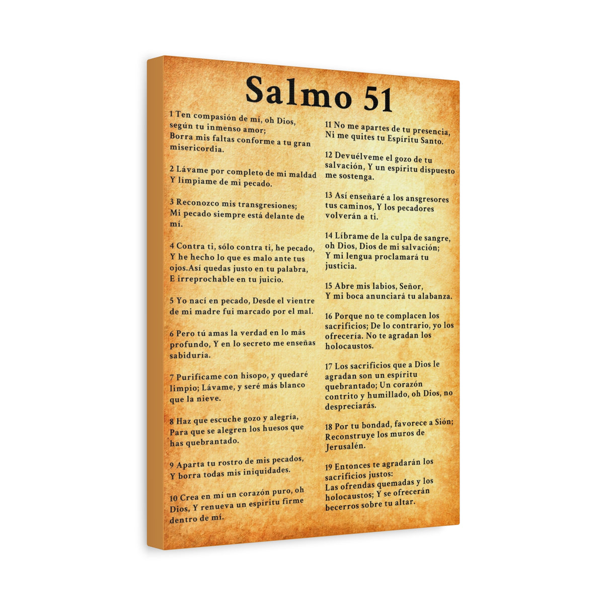 Scripture Walls Salmo 51 Chapter Gold Christian Wall Art Print Ready to Hang Unframed-Express Your Love Gifts