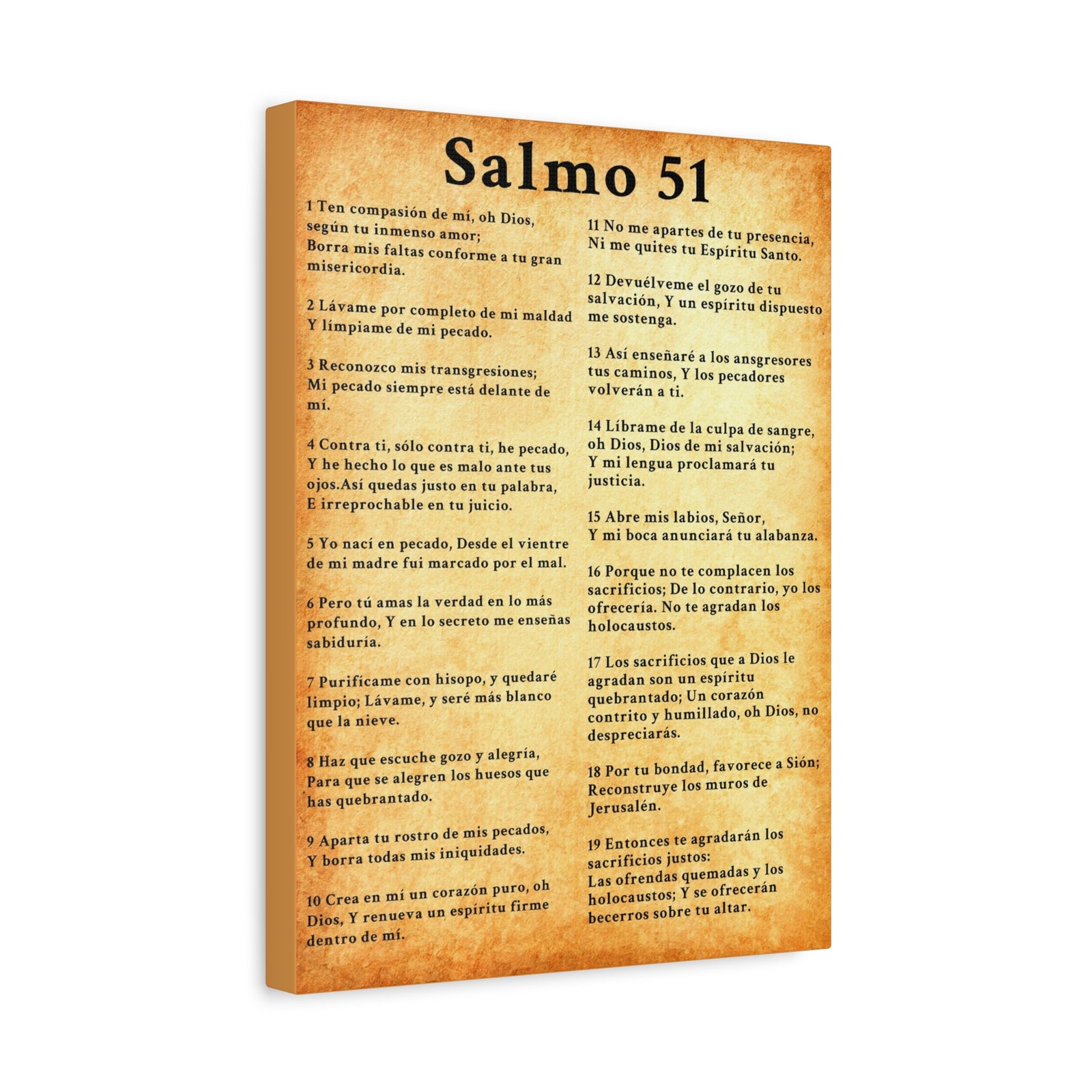 Scripture Walls Salmo 51 Chapter Gold Christian Wall Art Print Ready to Hang Unframed-Express Your Love Gifts