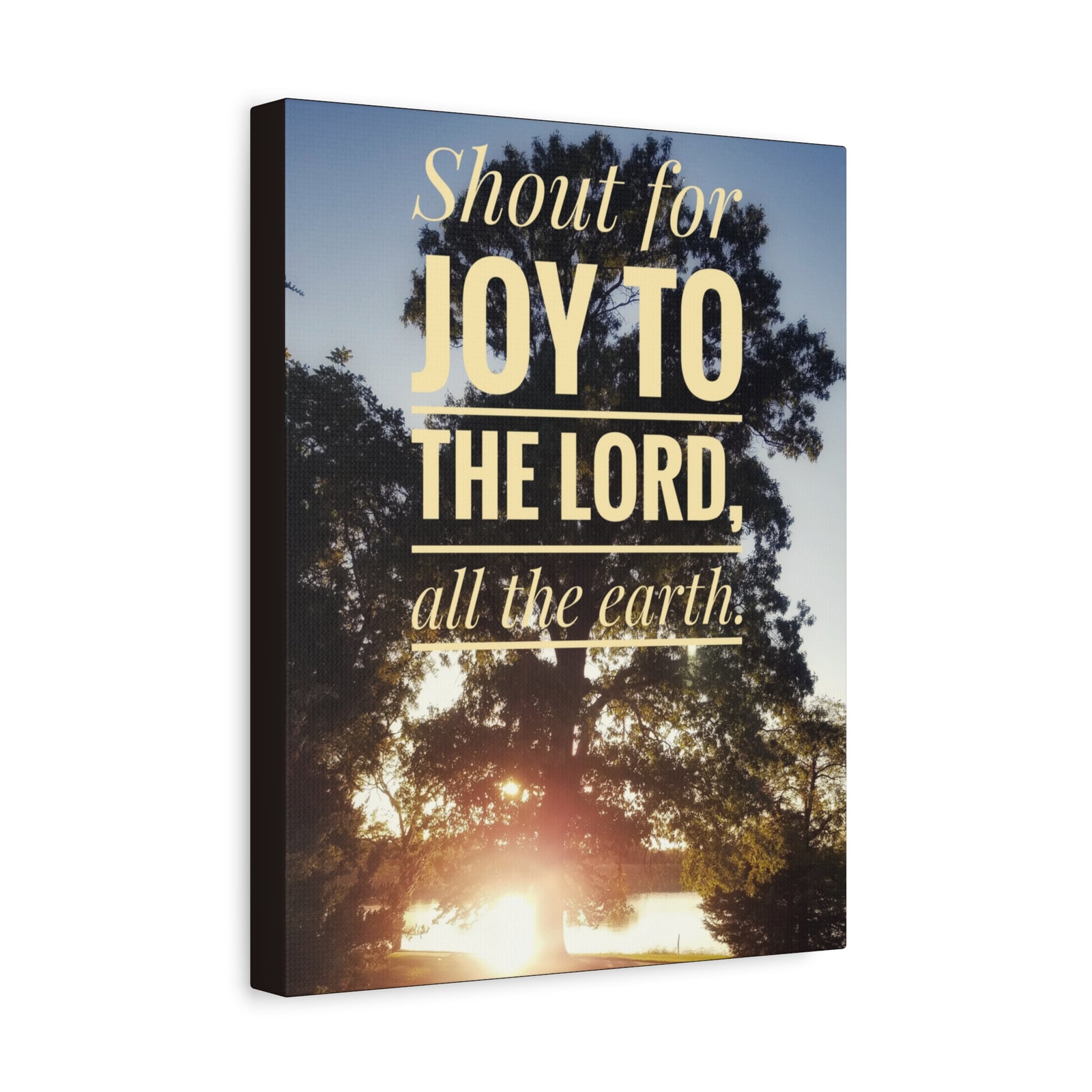 Scripture Walls Shout For Joy Psalm 100:1 Bible Verse Canvas Christian Wall Art Ready to Hang-Express Your Love Gifts