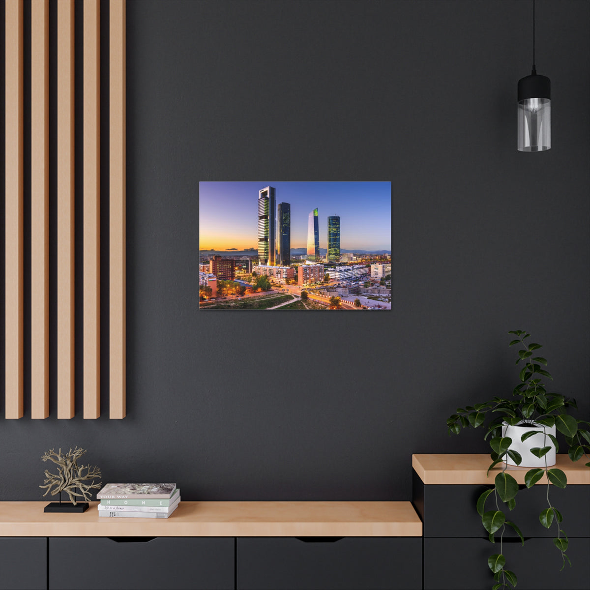 Madrid Night Skyline Canvas Artwork High-Quality Breathtaking Stunning Cityscape for Home Decor Ready to Hang-Express Your Love Gifts