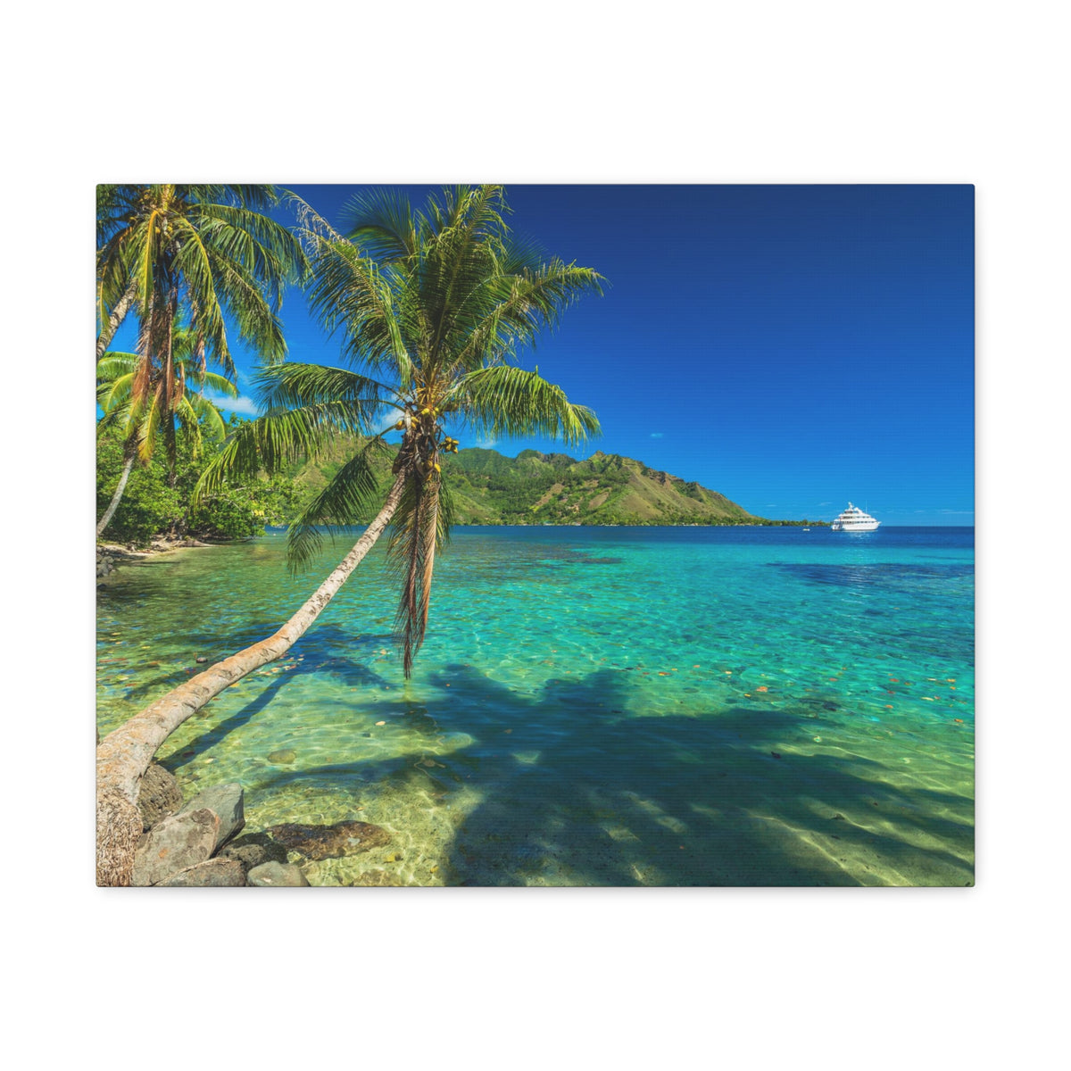 Palm Trees Quiet Beach Ocean Canvas Wall Art for Home Decor Ready-to-Hang-Express Your Love Gifts